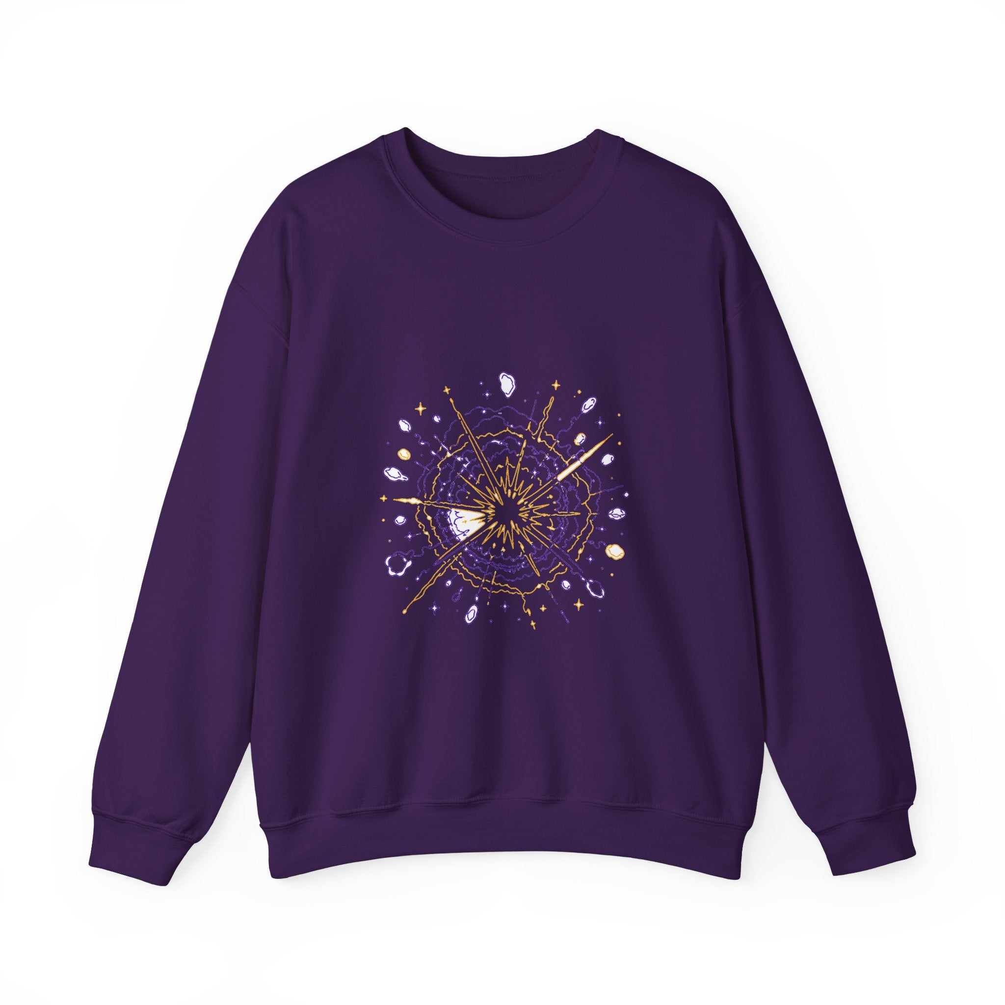 Matching Couple Sweatshirt - Galaxy & Supernova Matching Couple Crewneck Sweatshirt Minimalist Art His Hers Valentine Gift - Design B