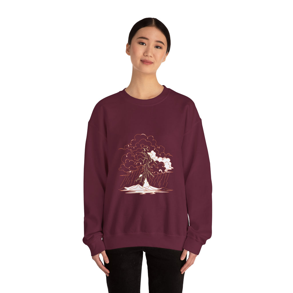Matching Couple Sweatshirt - Storm & Rainbow Matching Couple Premium Fleece Sweatshirt Minimalist Art His Hers Christmas Gift - Design A