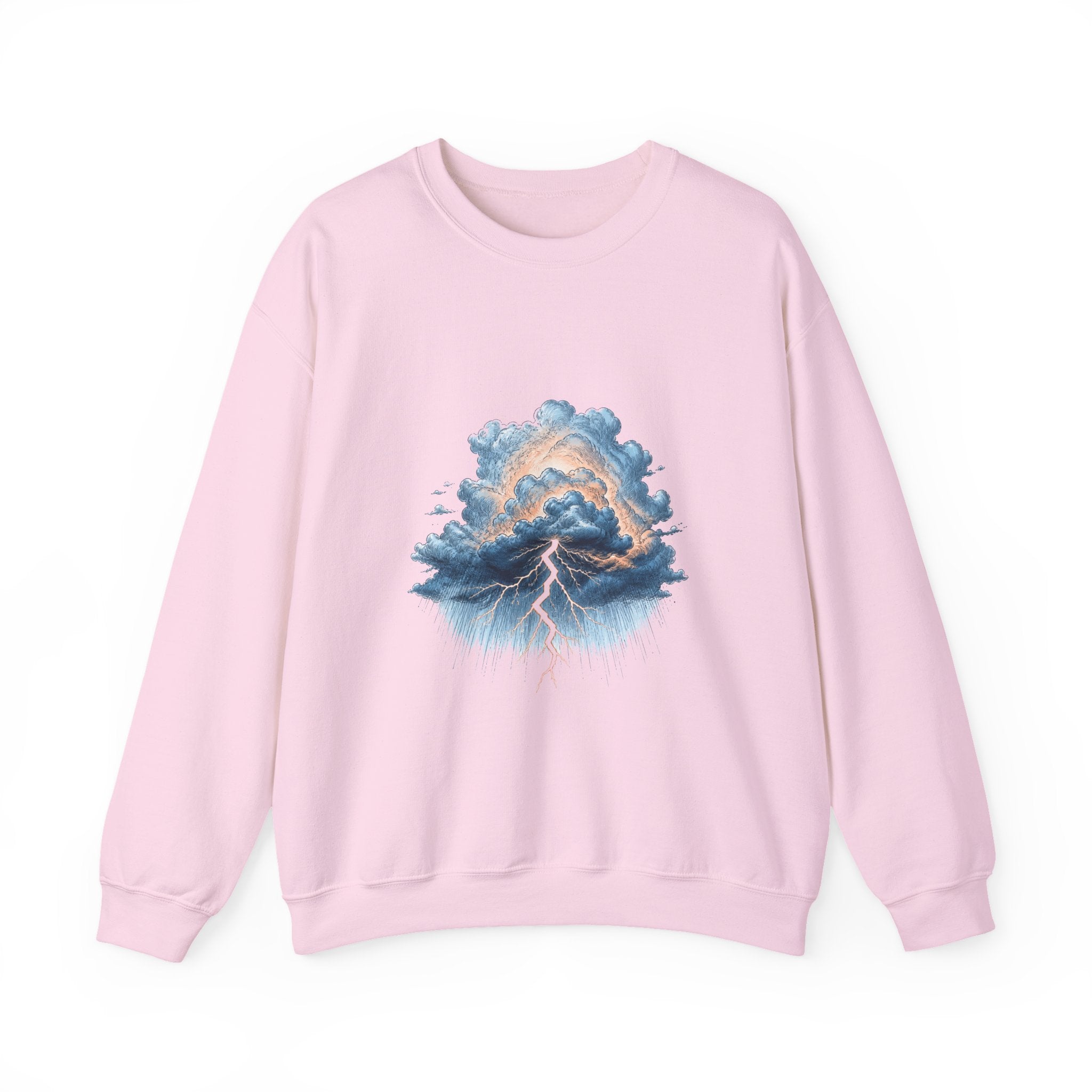 Matching Couple Sweatshirt - Storm & Rainbow Matching Couple Comfort Colors Crew Hand-Drawn Art His Hers Anniversary Gift - Design A
