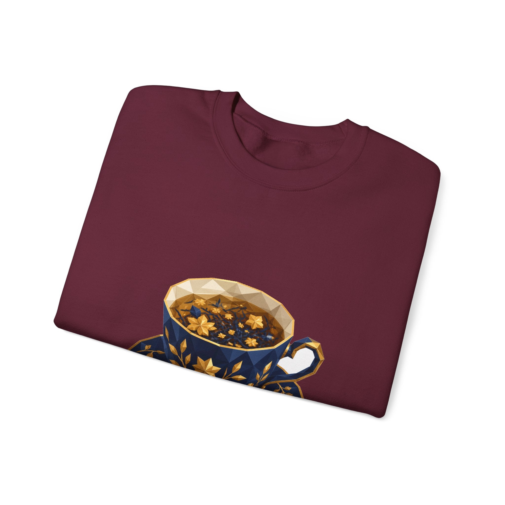 Matching Couple Sweatshirt - Coffee & Tea Matching Couple Comfort Colors Crew Geometric Art His Hers Love Gift - Design B