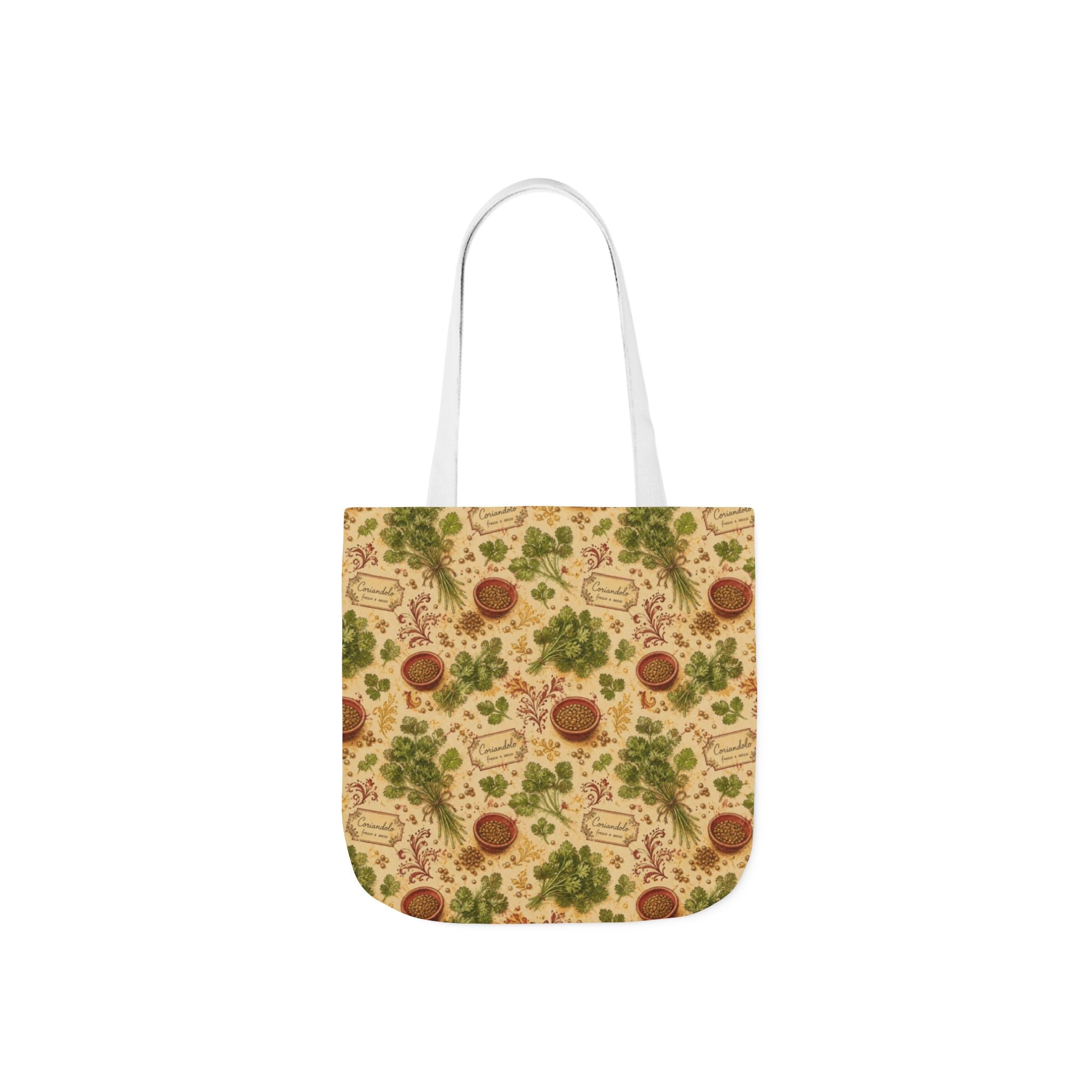 Coriander & Seeds Canvas Tote Bag Mediterranean Kitchen Watercolor Design Italian Cottagecore Gift