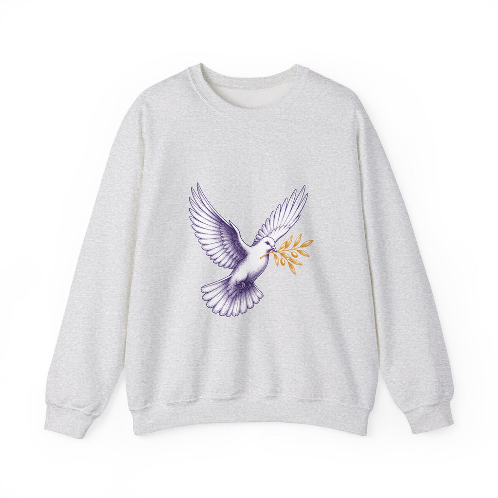Matching Couple Sweatshirt - Wolf & Dove Matching Couple Crewneck Sweatshirt Hand-Drawn Art His Hers Best Friend Gift - Design B