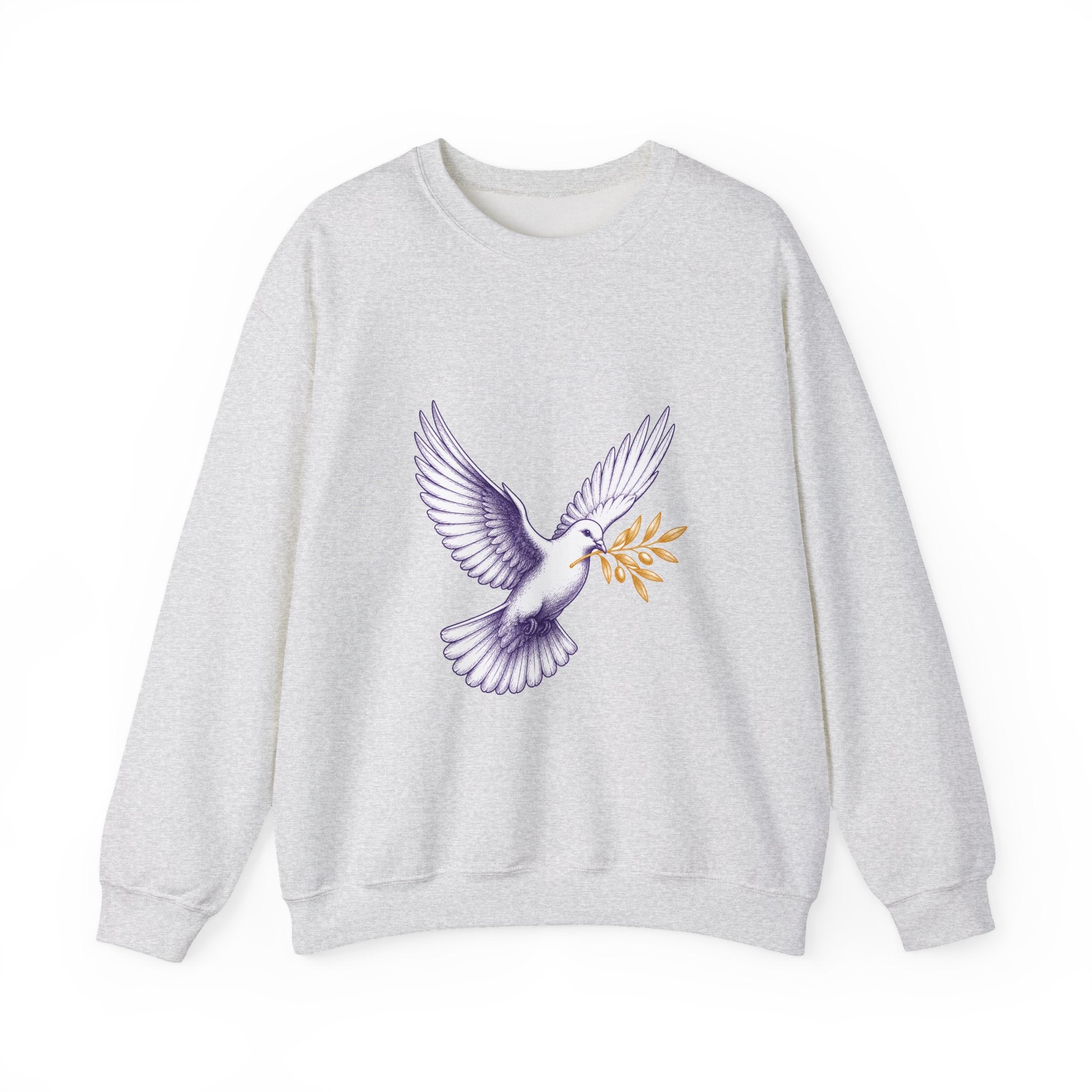 Matching Couple Sweatshirt - Wolf & Dove Matching Couple Crewneck Sweatshirt Hand-Drawn Art His Hers Best Friend Gift - Design B