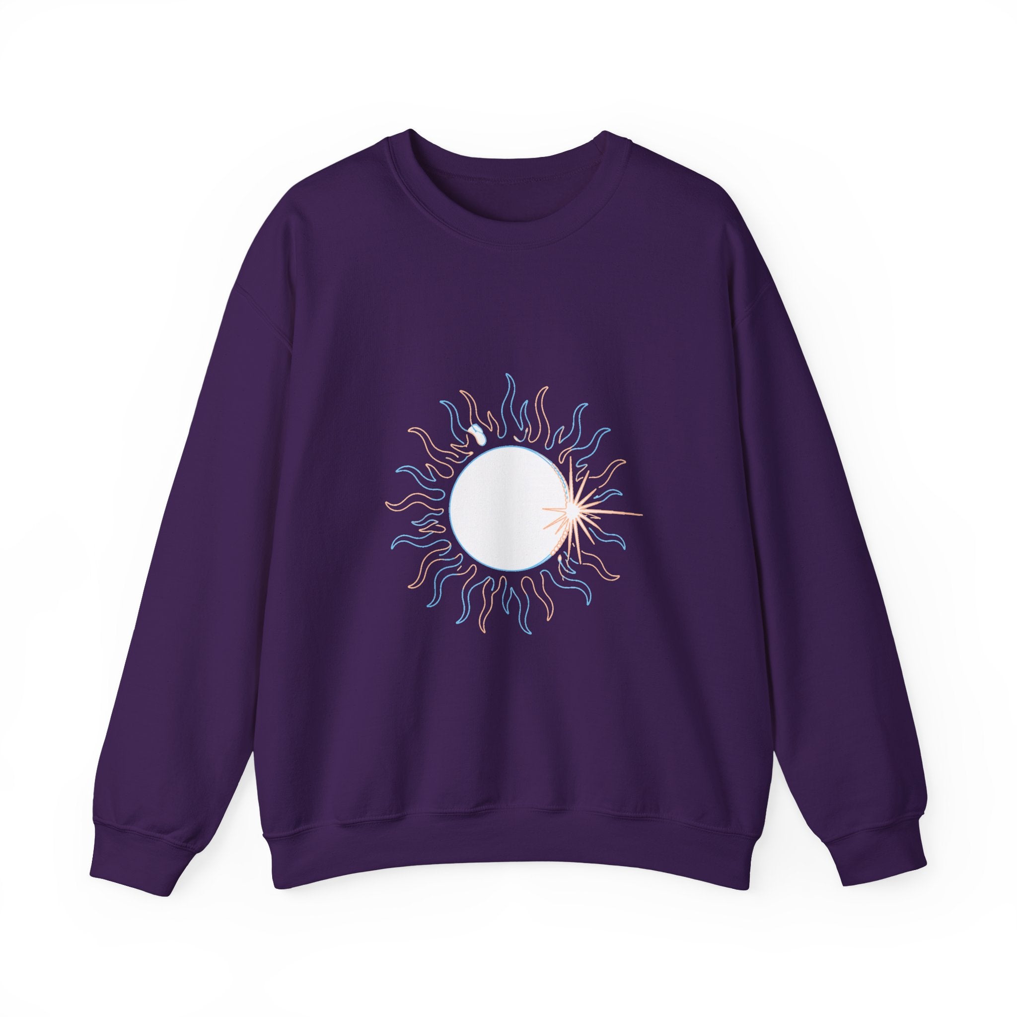 Matching Couple Sweatshirt - Solar & Lunar Eclipse Matching Couple Crewneck Sweatshirt Minimalist Art His Hers Valentine Gift - Design A