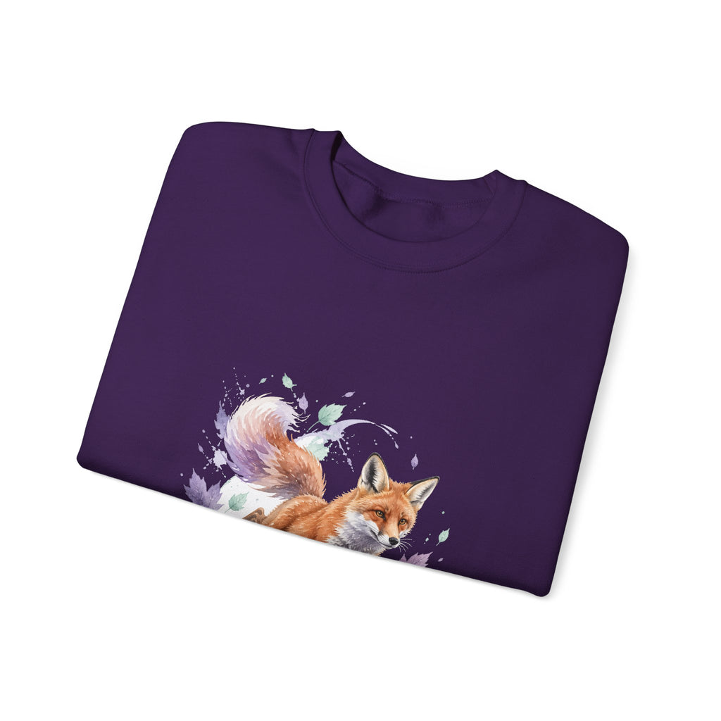 Matching Couple Sweatshirt - Fox & Rabbit Matching Couple Crewneck Sweatshirt Watercolor Art His Hers Engagement Gift - Design A