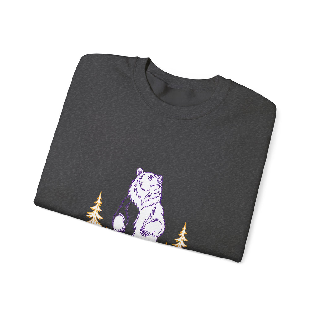 Matching Couple Sweatshirt - Bear & Deer Matching Couple Crewneck Sweatshirt Minimalist Art His Hers Valentine Gift - Design A