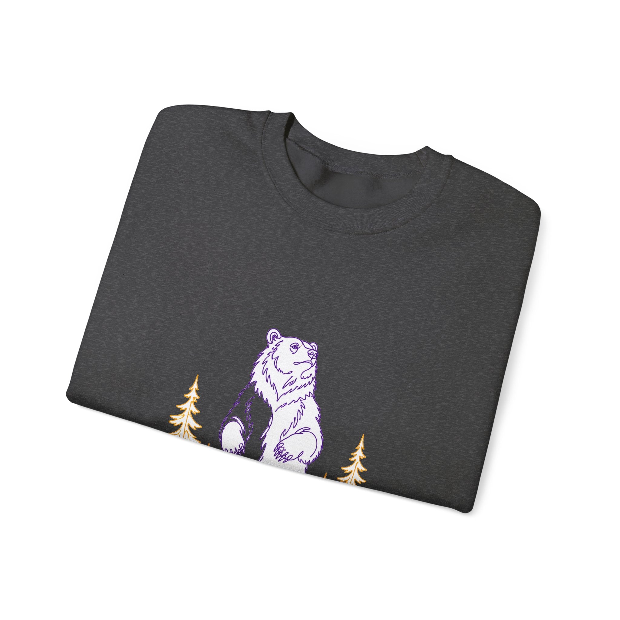 Matching Couple Sweatshirt - Bear & Deer Matching Couple Crewneck Sweatshirt Minimalist Art His Hers Valentine Gift - Design A