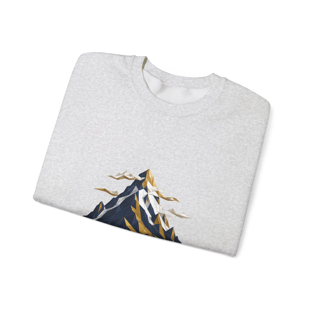 Matching Couple Sweatshirt - Mountain & Ocean Matching Couple Crewneck Sweatshirt Geometric Art His Hers Couple Gift - Design A