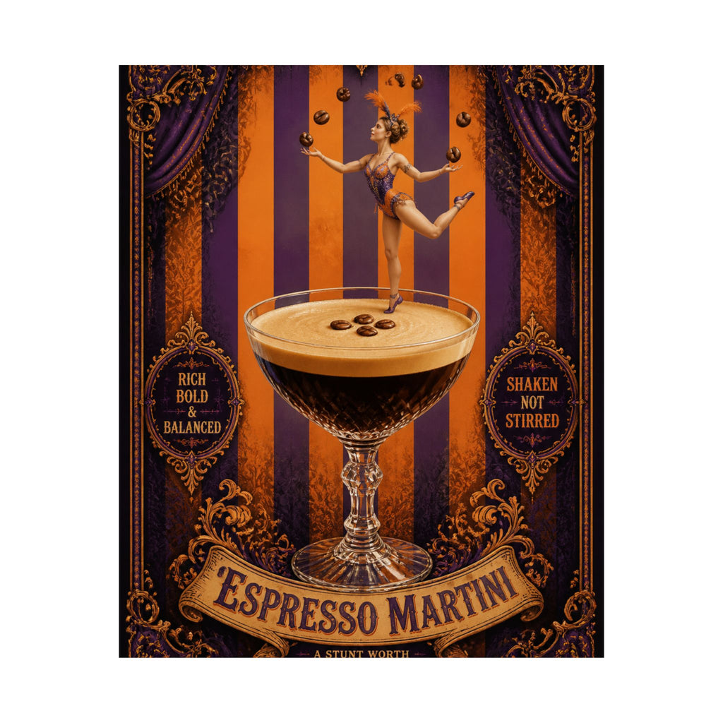 Espresso Martini Acrobat Wall Art Poster 18×24 Baroque Home Office Decor Maximalist Print