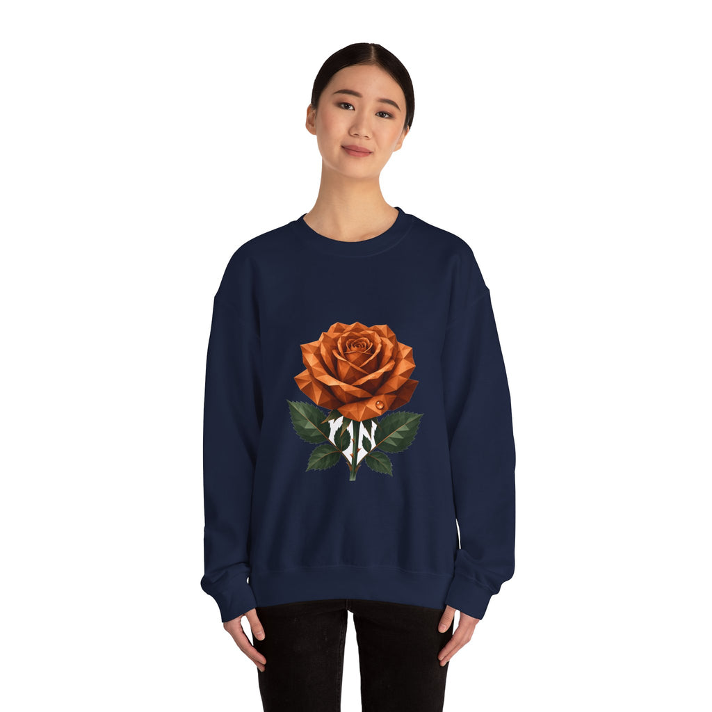Matching Couple Sweatshirt - Rose & Thorn Matching Couple Premium Fleece Sweatshirt Geometric Art His Hers Love Gift - Design A