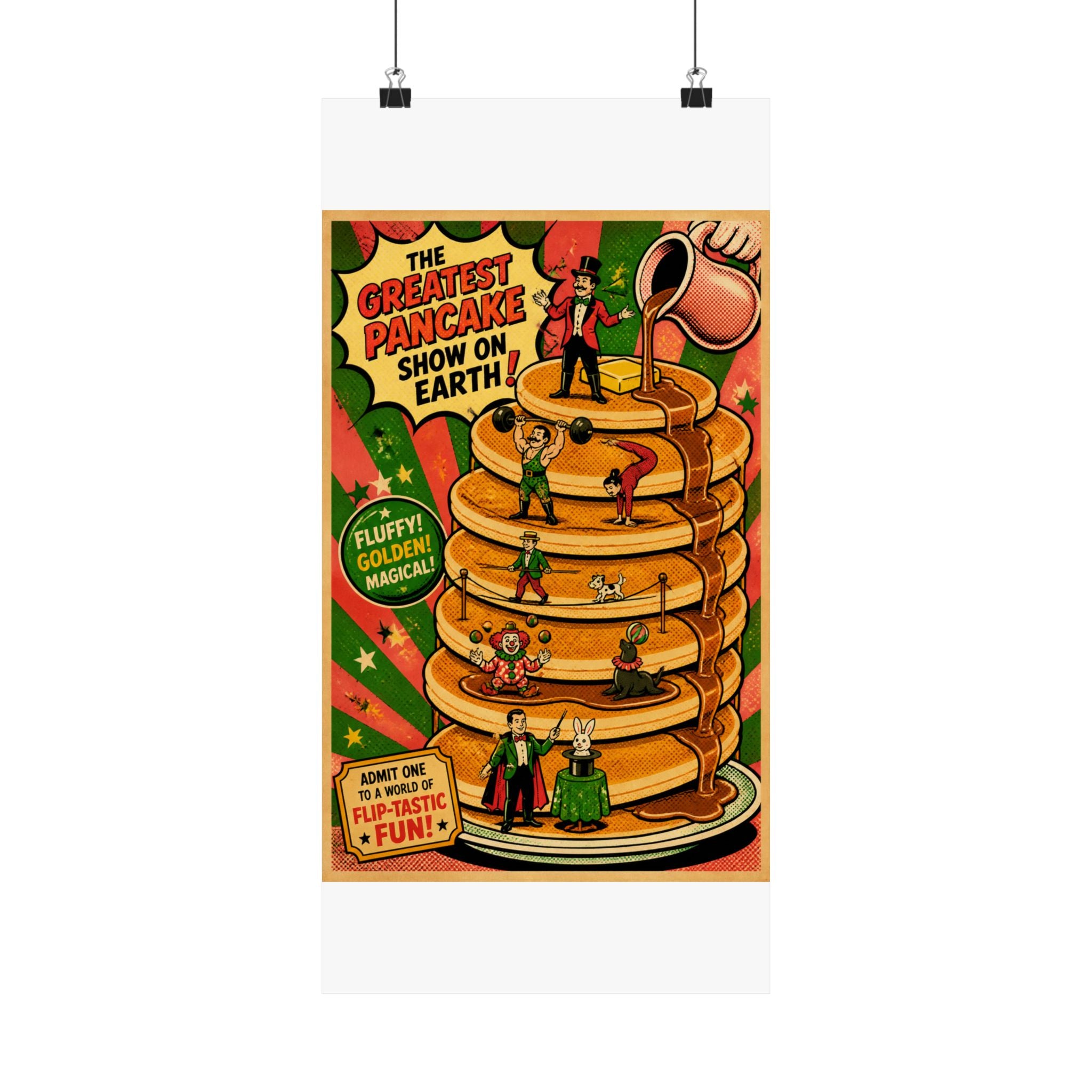 Pancake Stack Platform Wall Art Poster 18×24 Pop Art Living Room Decor Maximalist Print