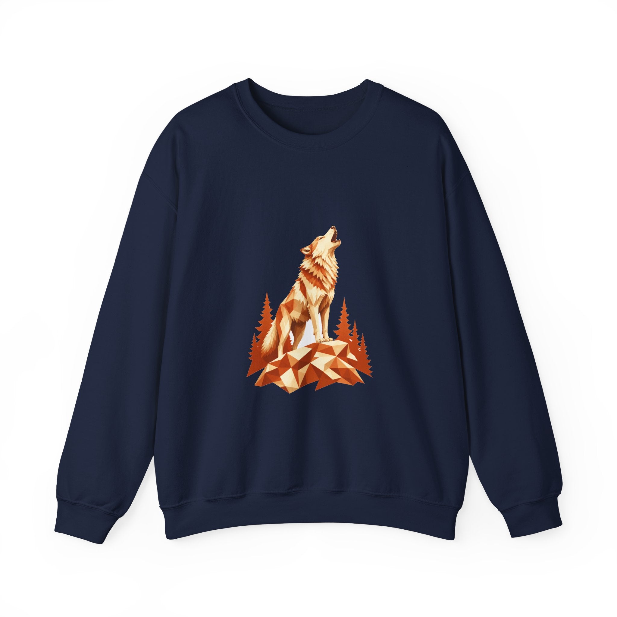 Matching Couple Sweatshirt - Wolf & Dove Matching Couple Crewneck Sweatshirt Geometric Art His Hers Couple Gift - Design A