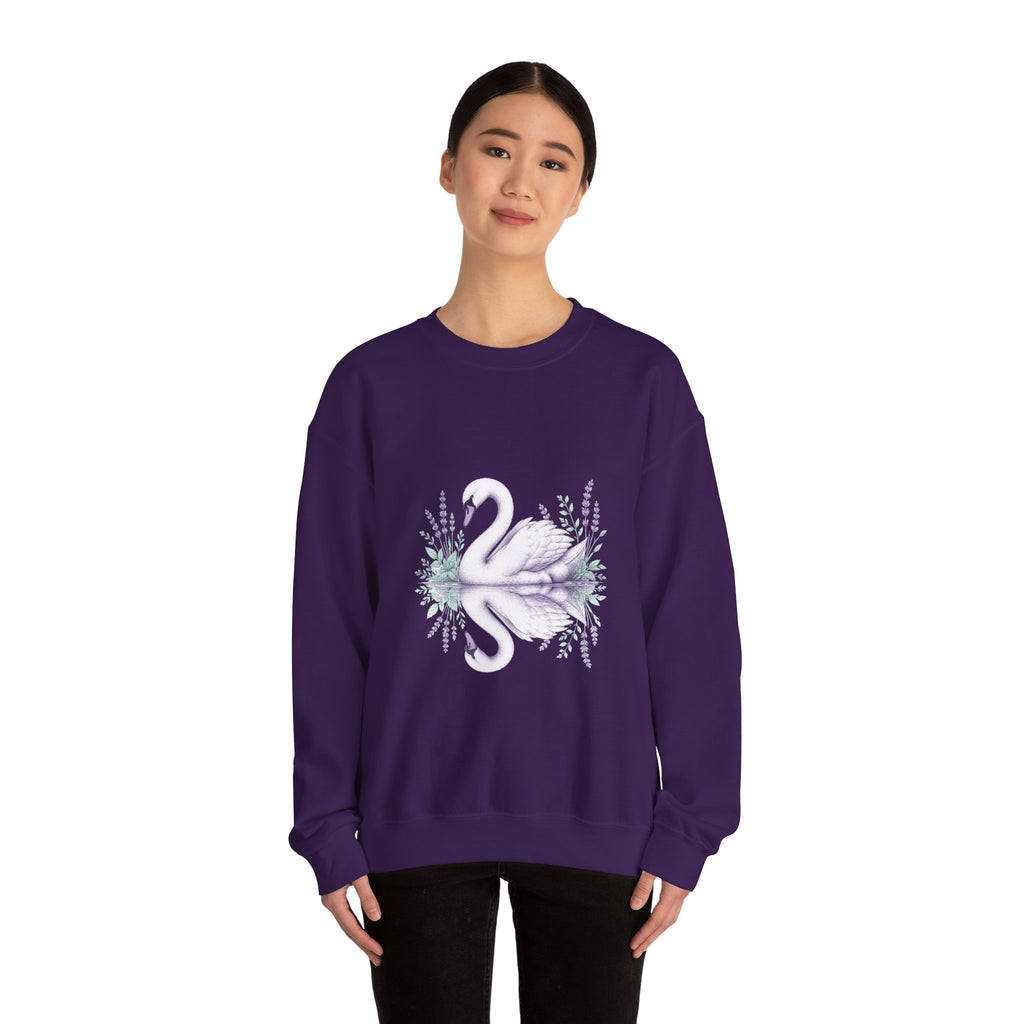 Matching Couple Sweatshirt - Raven & Swan Matching Couple Comfort Colors Crew Hand-Drawn Art His Hers Anniversary Gift - Design B