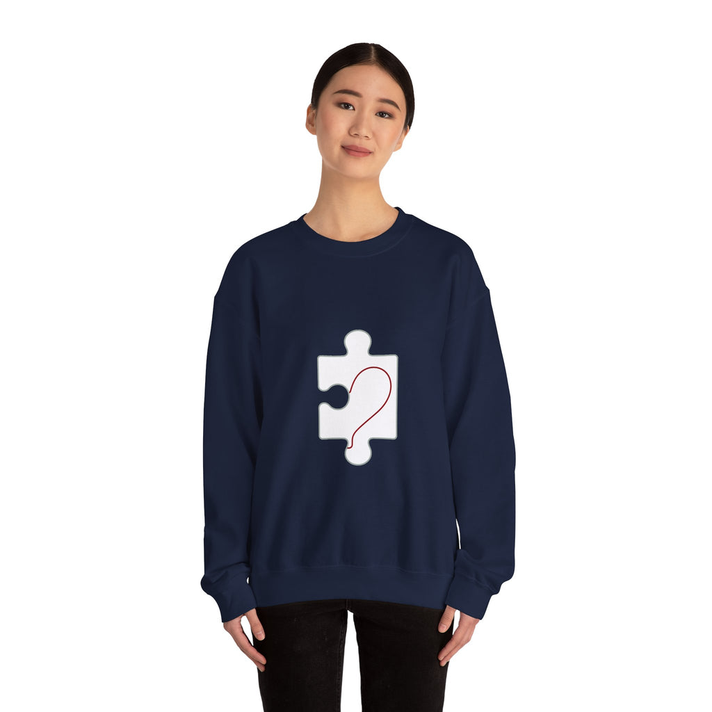Matching Couple Sweatshirt - Puzzle Pieces Matching Couple Comfort Colors Crew Minimalist Art His Hers Christmas Gift - Design B
