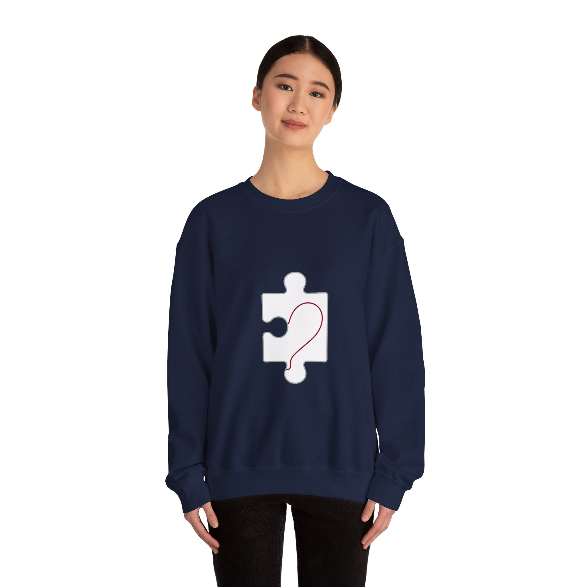 Matching Couple Sweatshirt - Puzzle Pieces Matching Couple Comfort Colors Crew Minimalist Art His Hers Christmas Gift - Design B