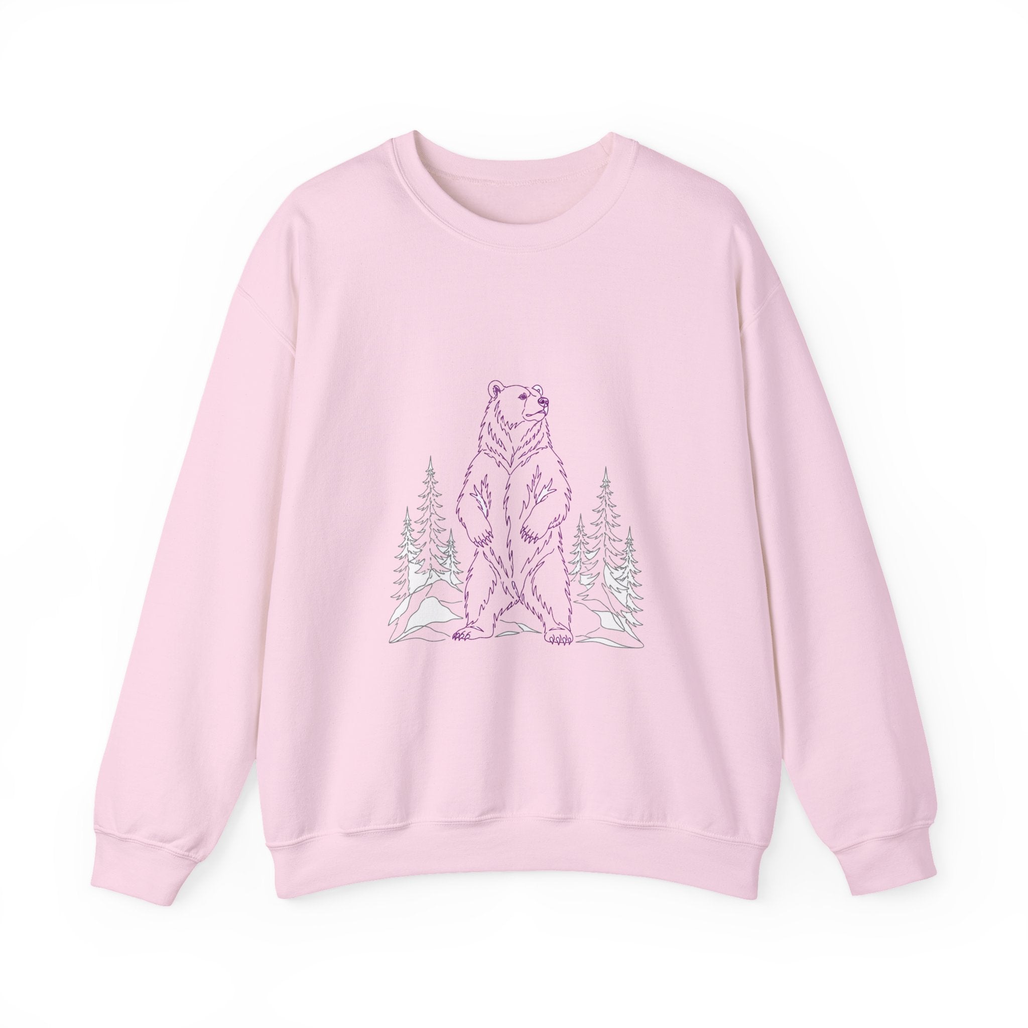 Matching Couple Sweatshirt - Bear & Deer Matching Couple Comfort Colors Crew Minimalist Art His Hers Christmas Gift - Design A