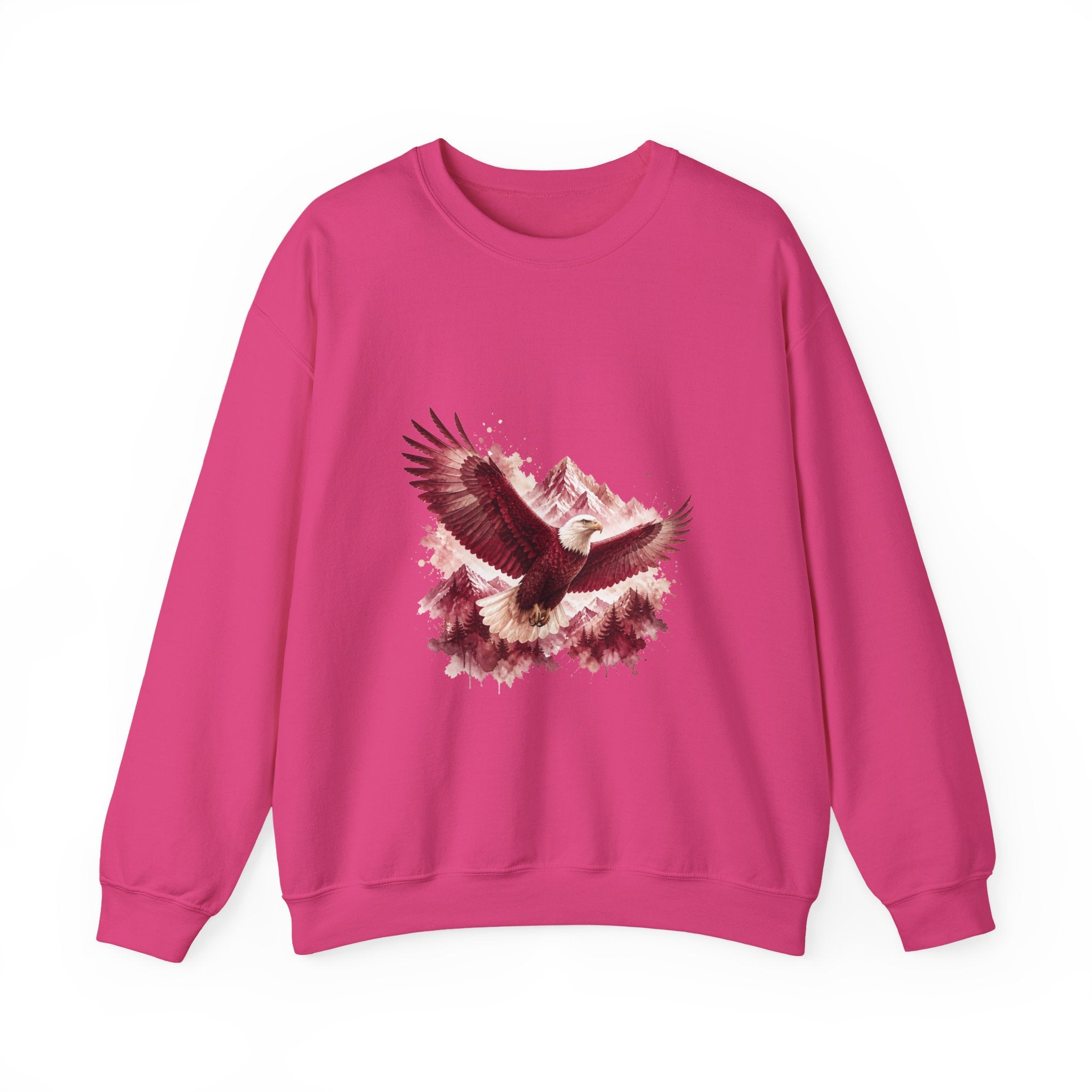 Matching Couple Sweatshirt - Eagle & Whale Matching Couple Crewneck Sweatshirt Watercolor Art His Hers Engagement Gift - Design A