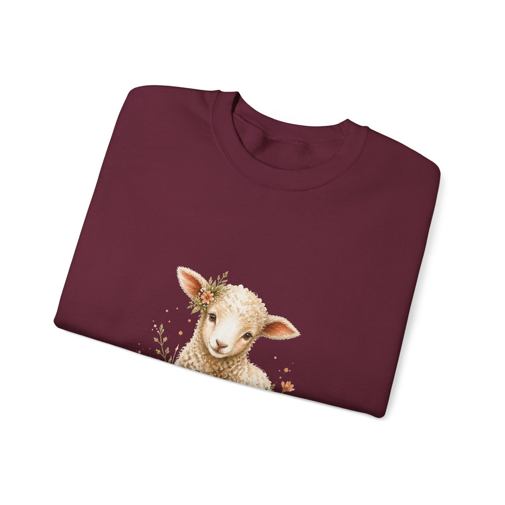 Matching Couple Sweatshirt - Lion & Lamb Matching Couple Comfort Colors Crew Watercolor Art His Hers Birthday Gift - Design B