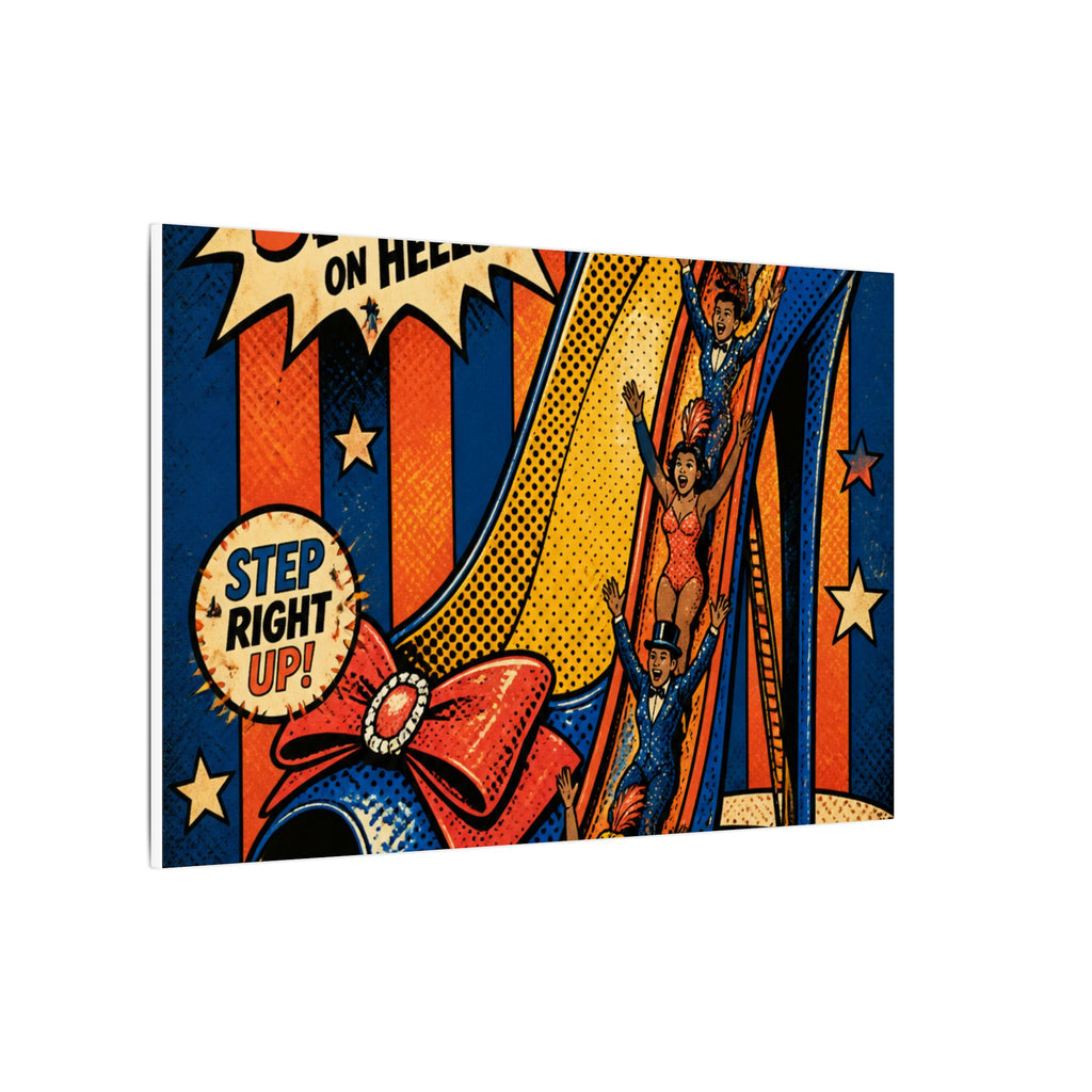 High Heel Slide Wall Art Canvas 24×36 Pop Art Restaurant Decor Maximalist Print