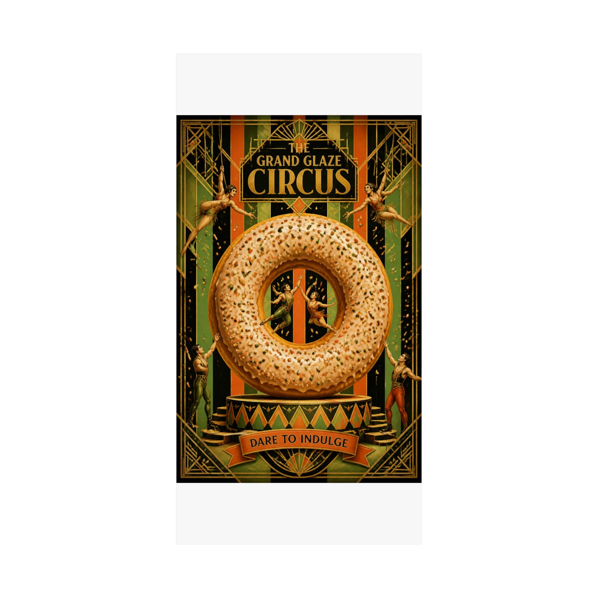 Donut Circus Ring Wall Art Poster 18×24 Art Deco Entryway Decor Maximalist Print