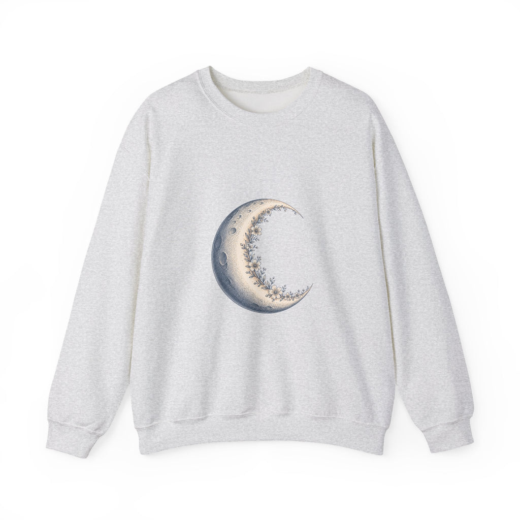 Matching Couple Sweatshirt - Waxing & Waning Moon Matching Couple Premium Fleece Sweatshirt Hand-Drawn Art His Hers Anniversary Gift - Design A
