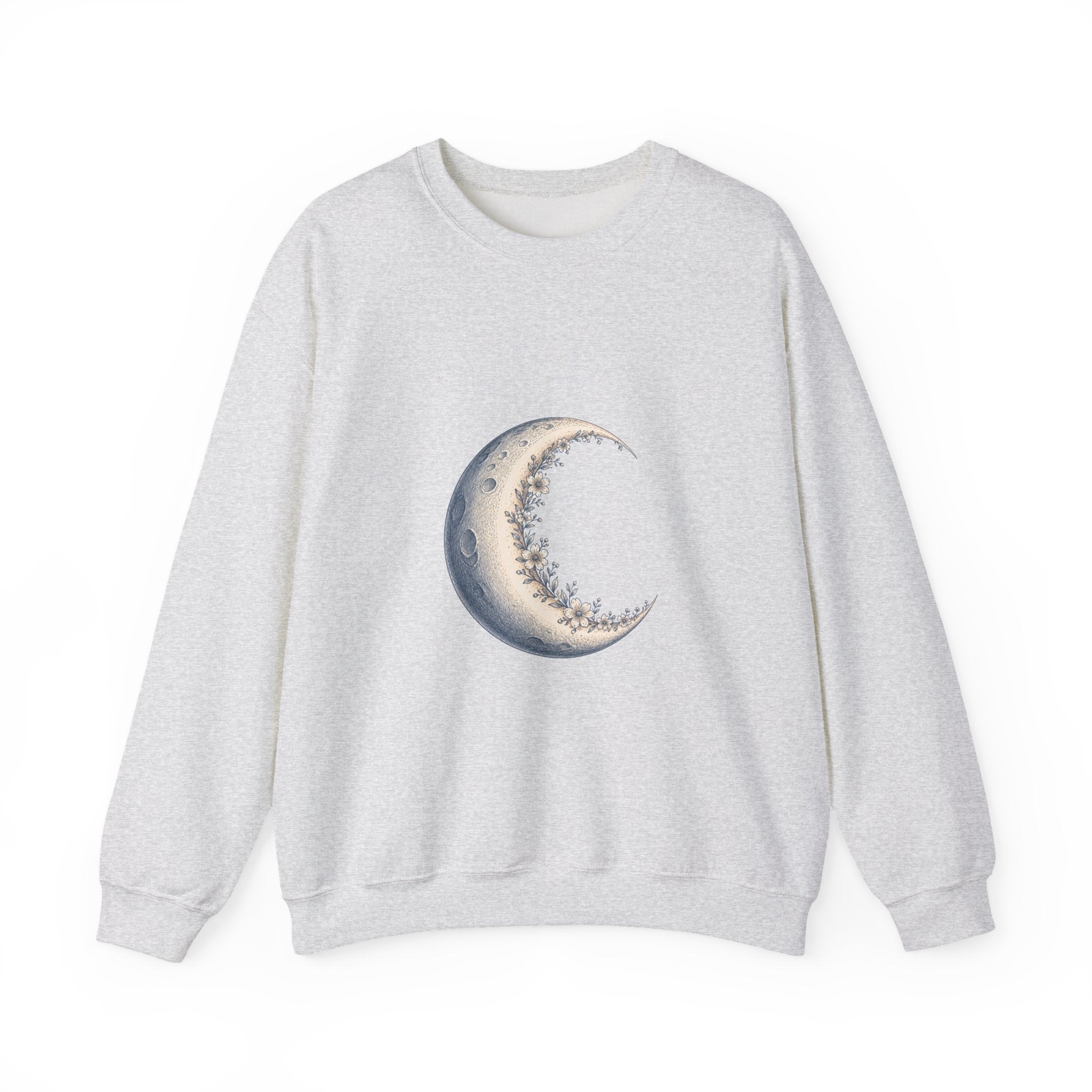 Matching Couple Sweatshirt - Waxing & Waning Moon Matching Couple Premium Fleece Sweatshirt Hand-Drawn Art His Hers Anniversary Gift - Design A
