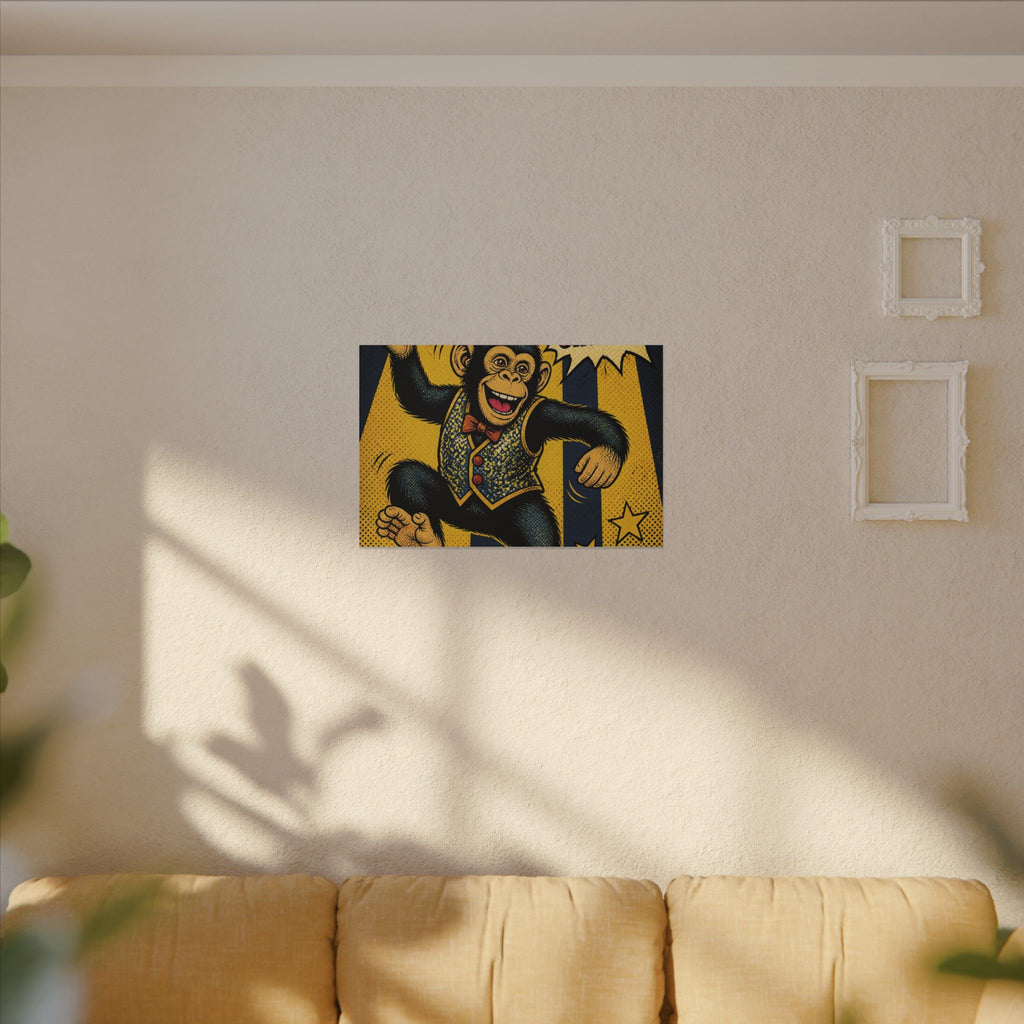 Dancing Monkey Wall Art Canvas 24×36 Pop Art Restaurant Decor Maximalist Print