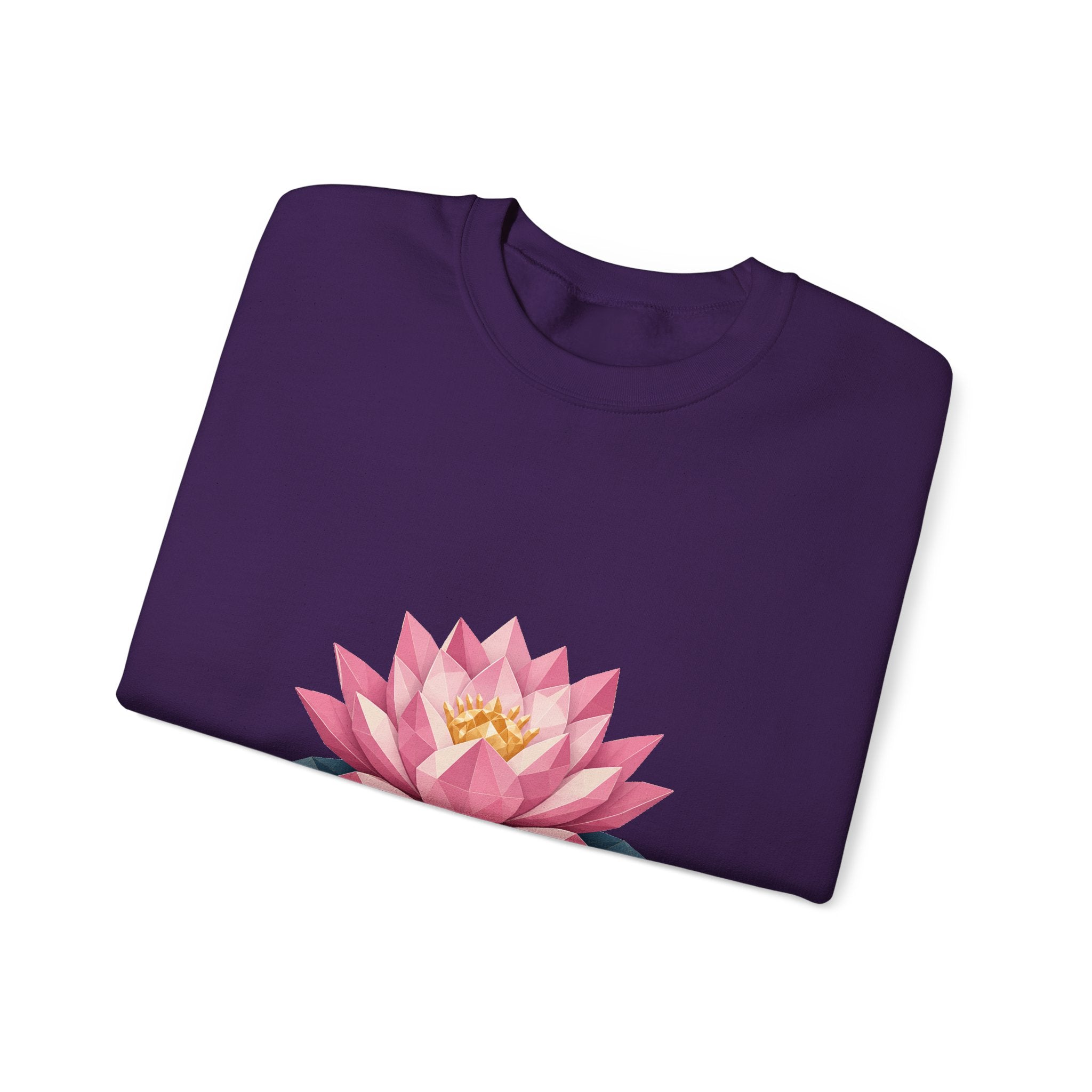 Matching Couple Sweatshirt - Open & Closed Lotus Matching Couple Crewneck Sweatshirt Geometric Art His Hers Couple Gift - Design A