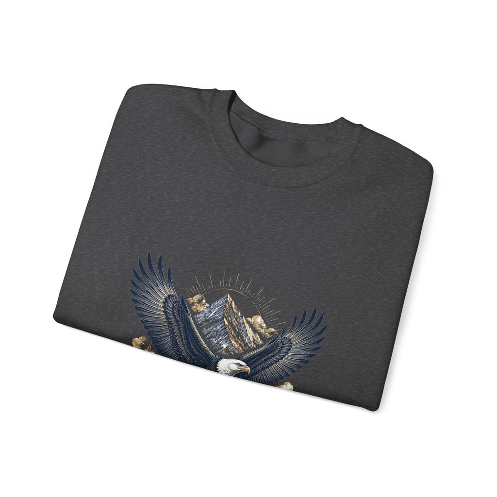 Matching Couple Sweatshirt - Eagle & Whale Matching Couple Crewneck Sweatshirt Vintage Art His Hers Wedding Gift - Design A