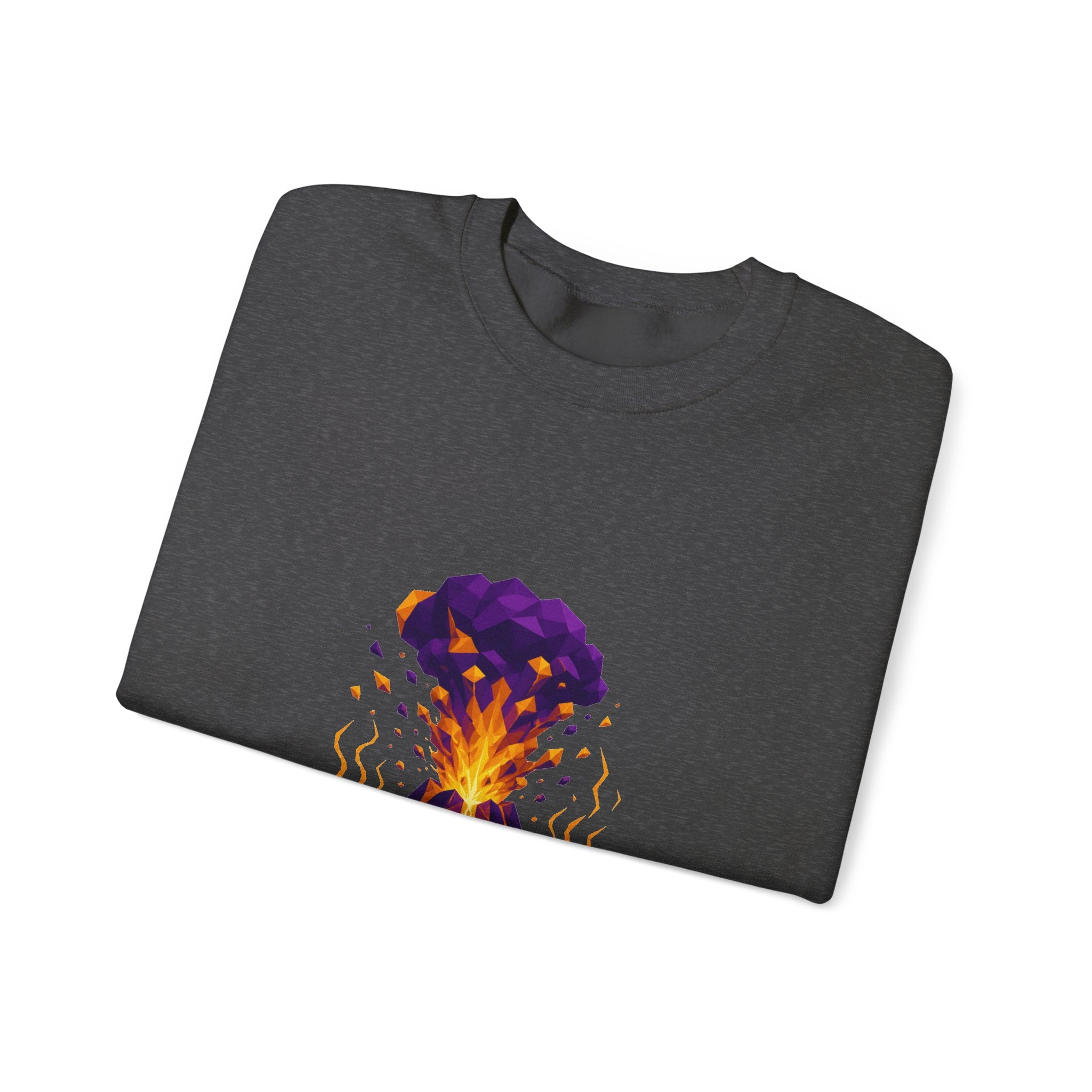 Matching Couple Sweatshirt - Volcano & Glacier Matching Couple Crewneck Sweatshirt Geometric Art His Hers Couple Gift - Design A