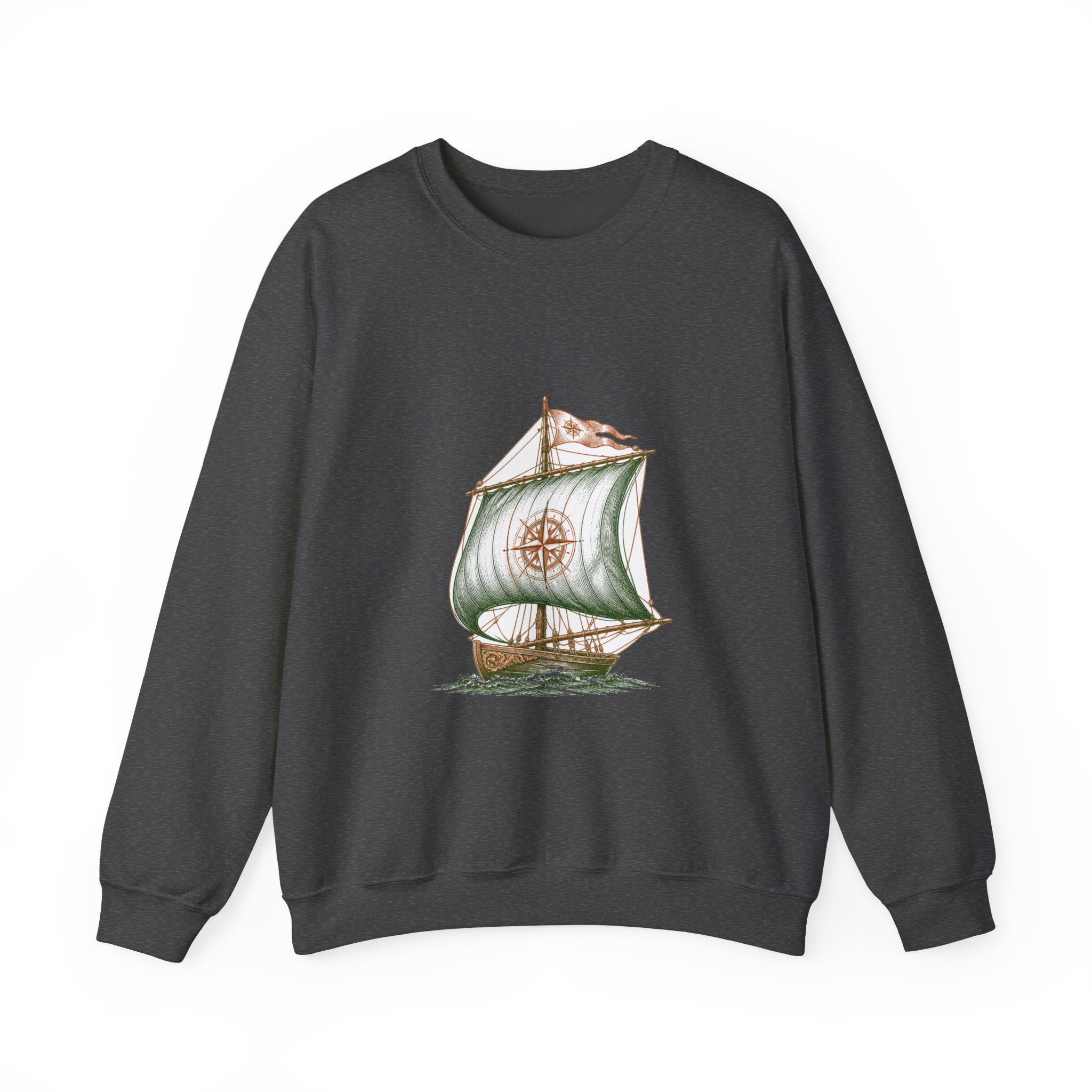 Matching Couple Sweatshirt - Anchor & Sail Matching Couple Crewneck Sweatshirt Vintage Art His Hers Wedding Gift - Design B