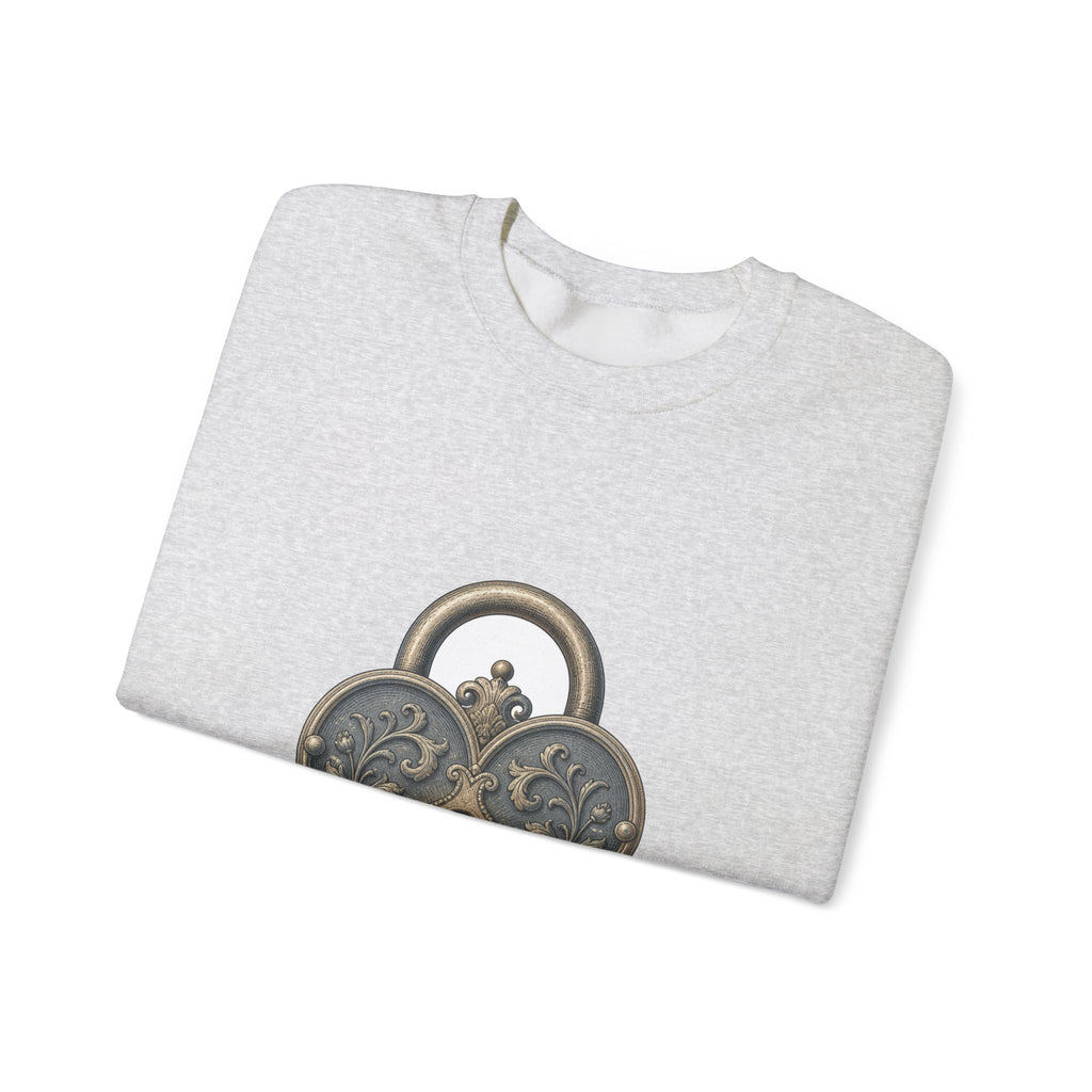 Matching Couple Sweatshirt - Key & Lock Matching Couple Premium Fleece Sweatshirt Vintage Art His Hers Honeymoon Gift - Design B