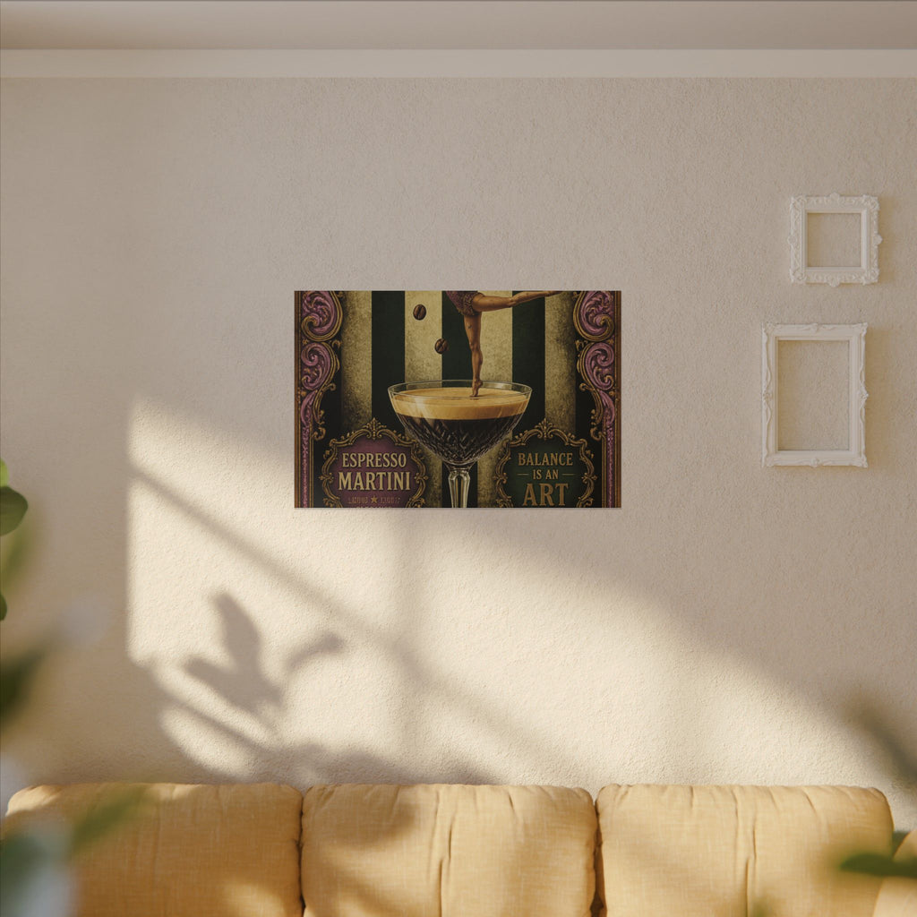 Espresso Martini Acrobat Wall Art Canvas 24×36 Baroque Studio Decor Maximalist Print
