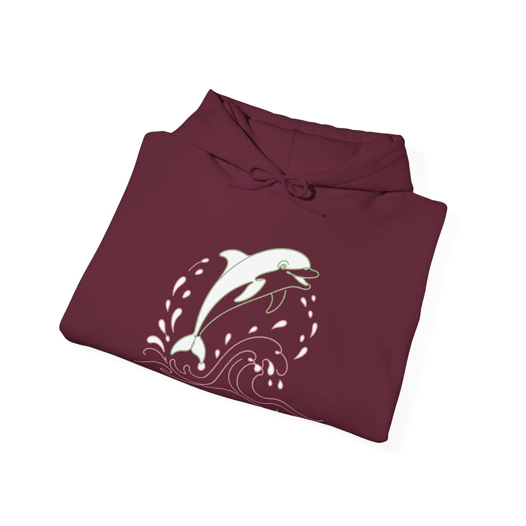 Matching Couple Sweatshirt - Shark & Dolphin Matching Couple Hooded Sweatshirt Minimalist Art His Hers Valentine Gift - Design B
