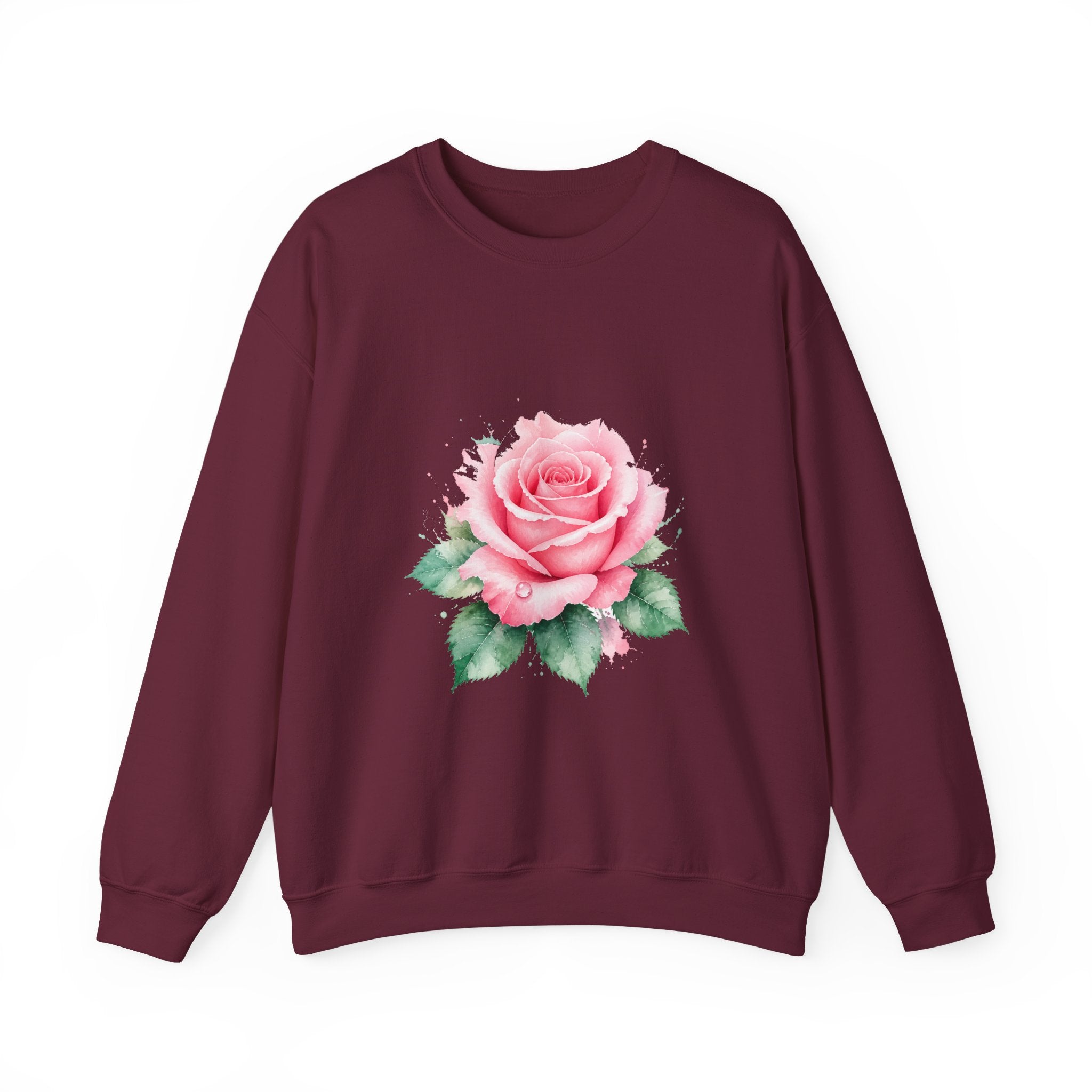 Matching Couple Sweatshirt - Rose & Thorn Matching Couple Comfort Colors Crew Watercolor Art His Hers Birthday Gift - Design A