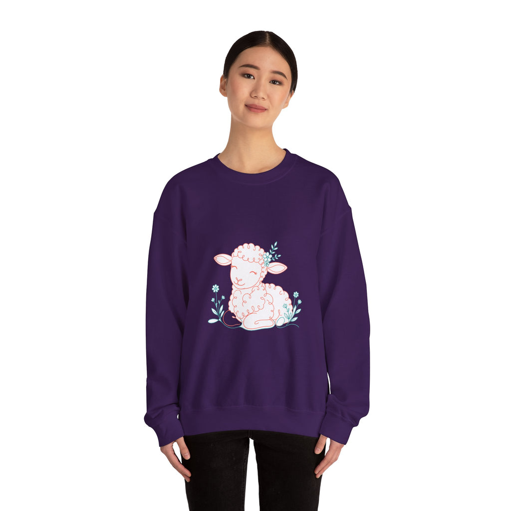 Matching Couple Sweatshirt - Lion & Lamb Matching Couple Premium Fleece Sweatshirt Minimalist Art His Hers Christmas Gift - Design B