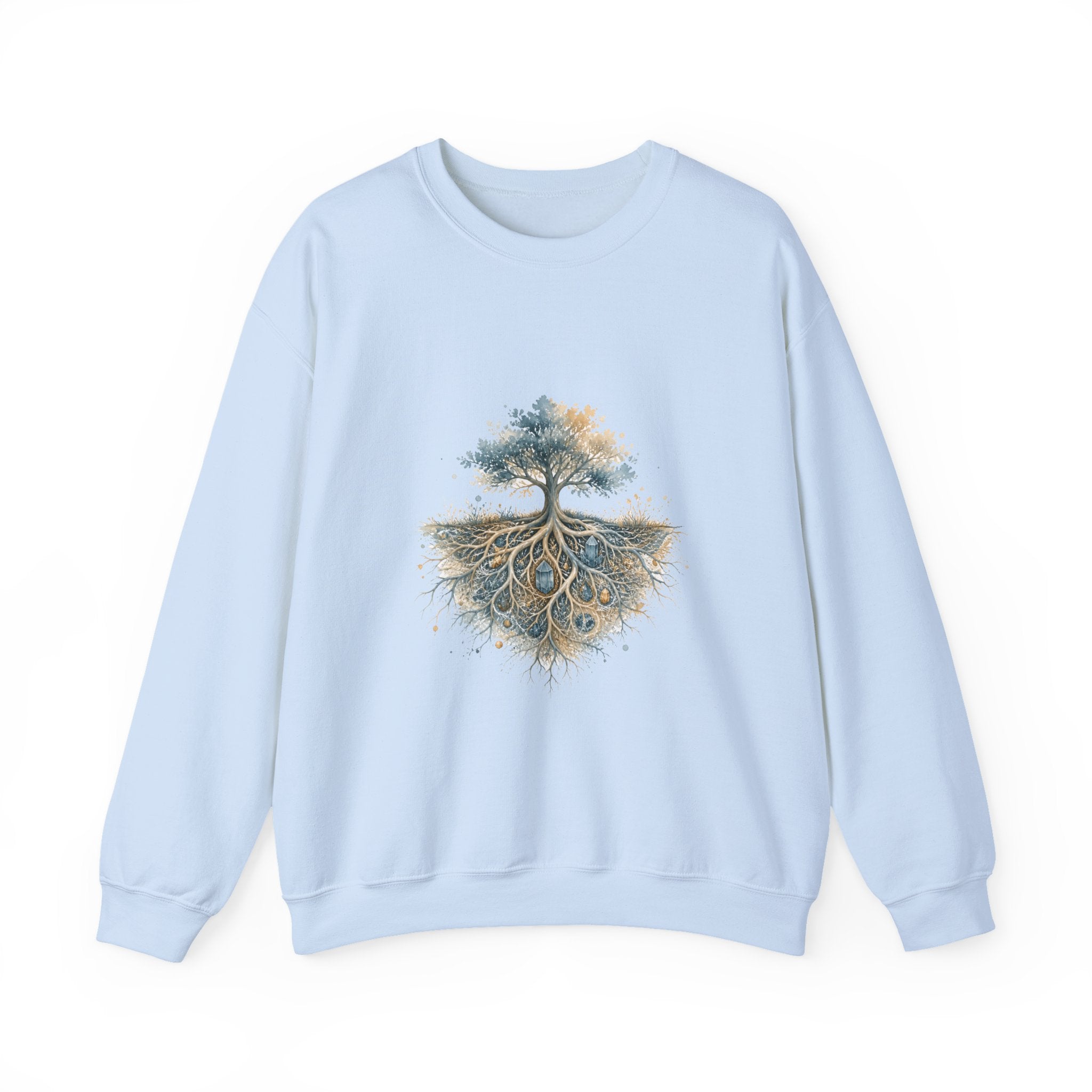 Matching Couple Sweatshirt - Ancient Oak & Deep Roots Matching Couple Comfort Colors Crew Watercolor Art His Hers Birthday Gift - Design B