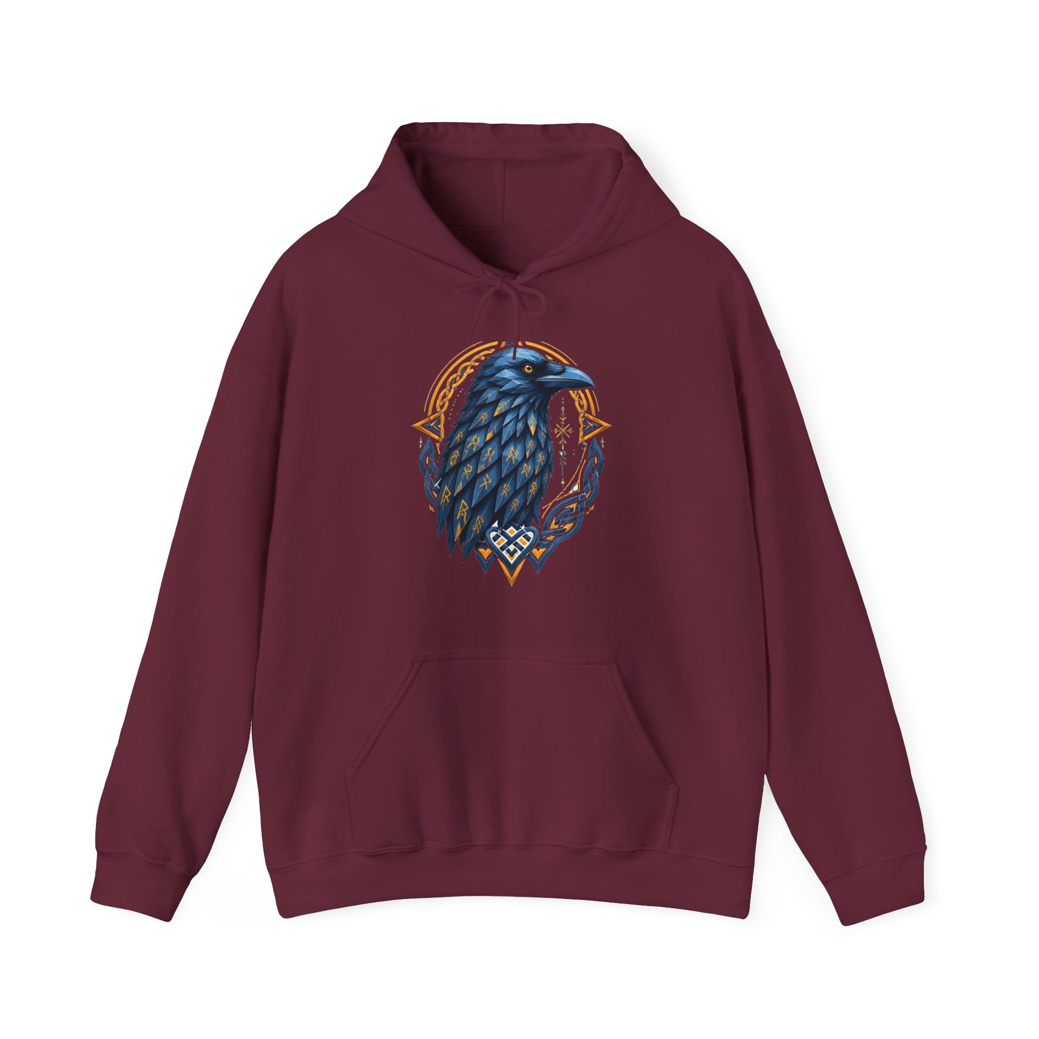 Matching Couple Sweatshirt - Huginn & Muninn Matching Couple Hooded Sweatshirt Geometric Art His Hers Couple Gift - Design A