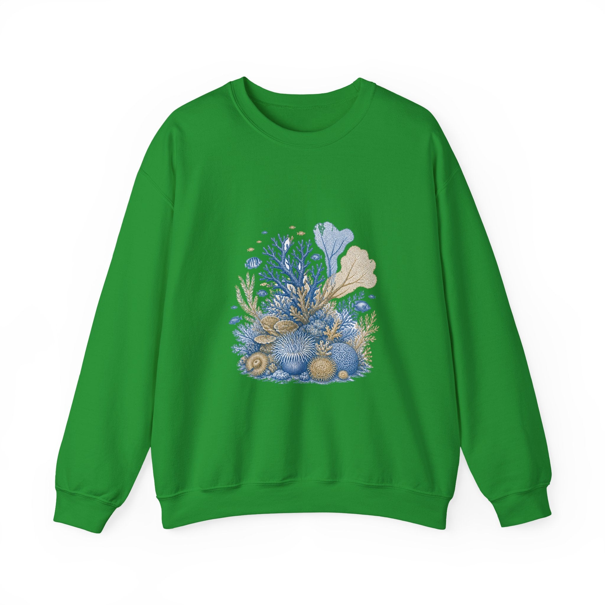 Matching Couple Sweatshirt - Coral Reef & Deep Sea Matching Couple Crewneck Sweatshirt Vintage Art His Hers Wedding Gift - Design A