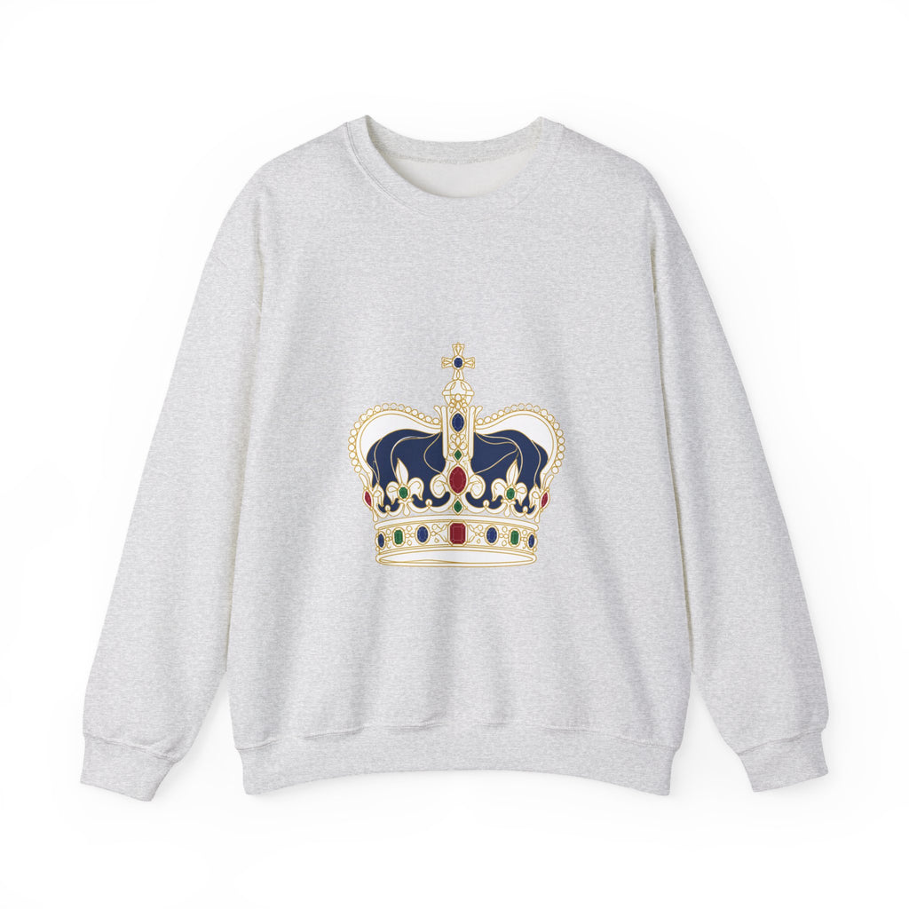Matching Couple Sweatshirt - Crown & Shield Matching Couple Crewneck Sweatshirt Minimalist Art His Hers Valentine Gift - Design A