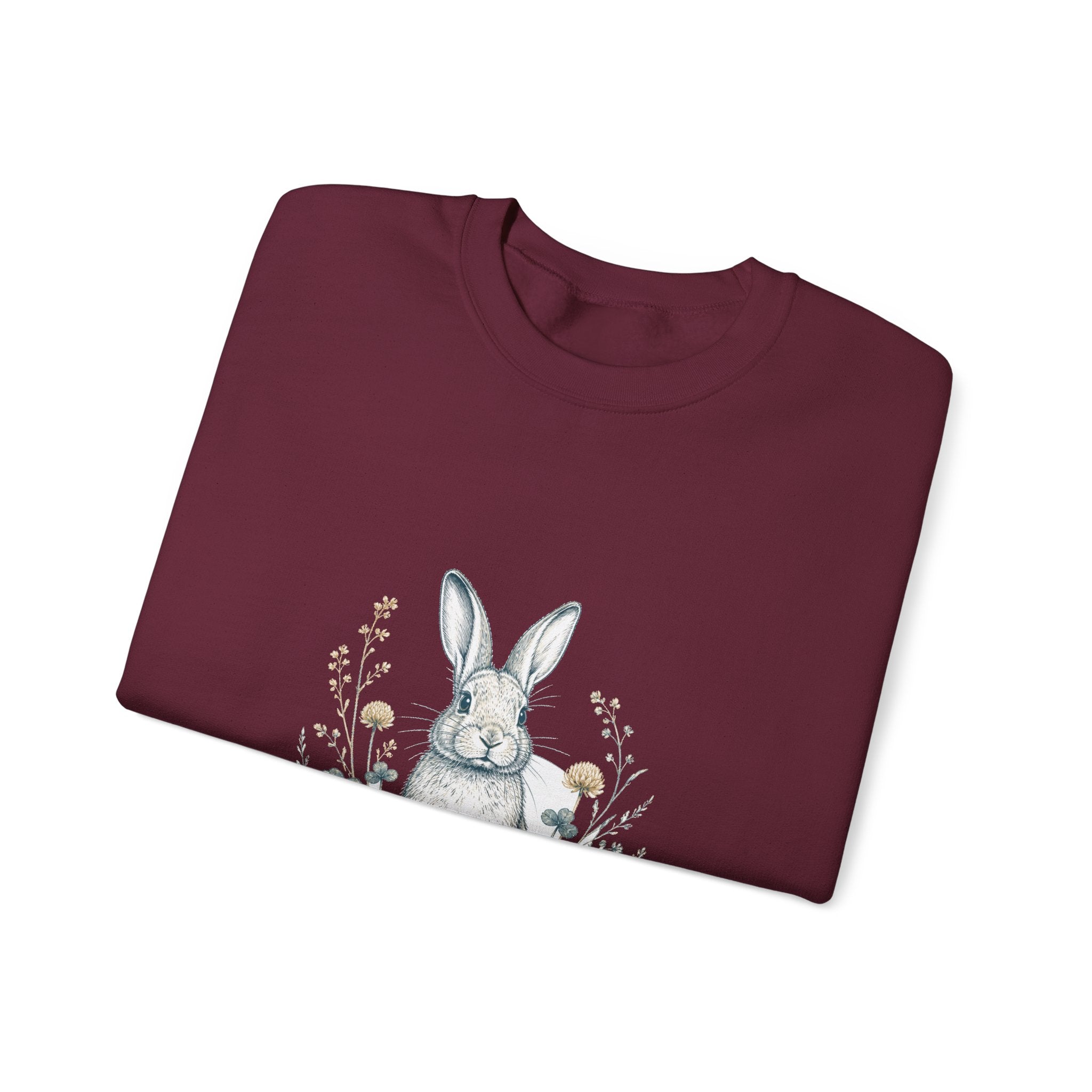 Matching Couple Sweatshirt - Fox & Rabbit Matching Couple Crewneck Sweatshirt Hand-Drawn Art His Hers Best Friend Gift - Design B