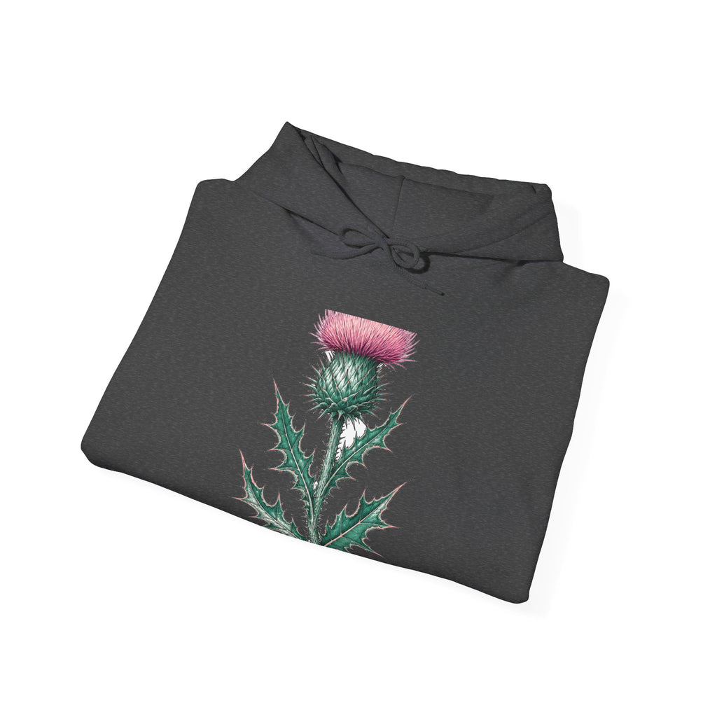Matching Couple Sweatshirt - Lavender & Thistle Matching Couple Hooded Sweatshirt Hand-Drawn Art His Hers Best Friend Gift - Design B
