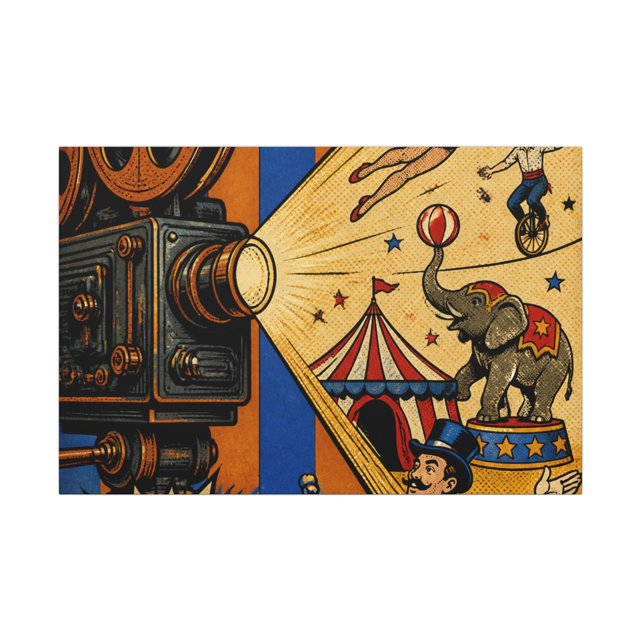 Film Camera Projector Show Wall Art Canvas 24×36 Pop Art Restaurant Decor Maximalist Print