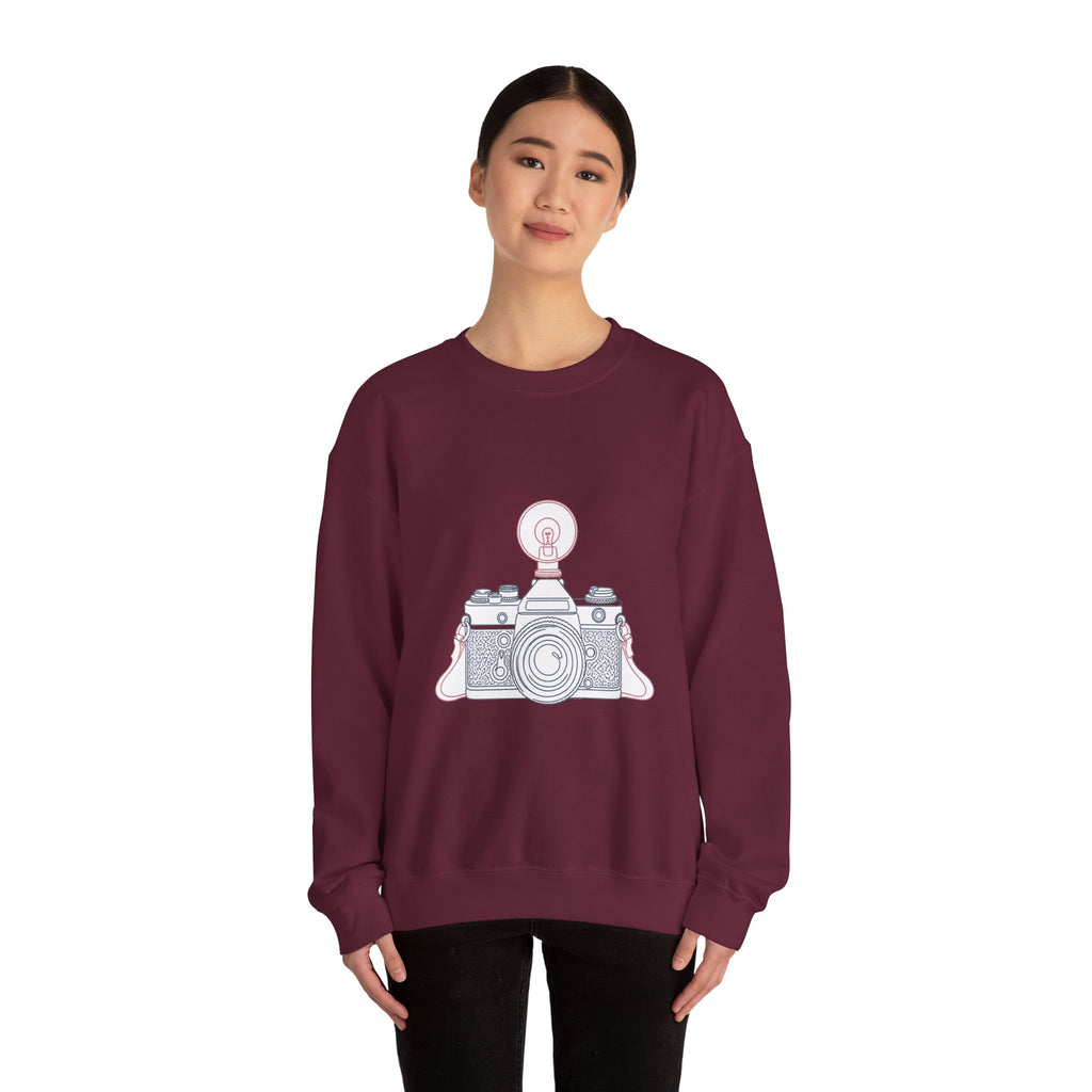 Matching Couple Sweatshirt - Camera & Film Matching Couple Comfort Colors Crew Minimalist Art His Hers Christmas Gift - Design A