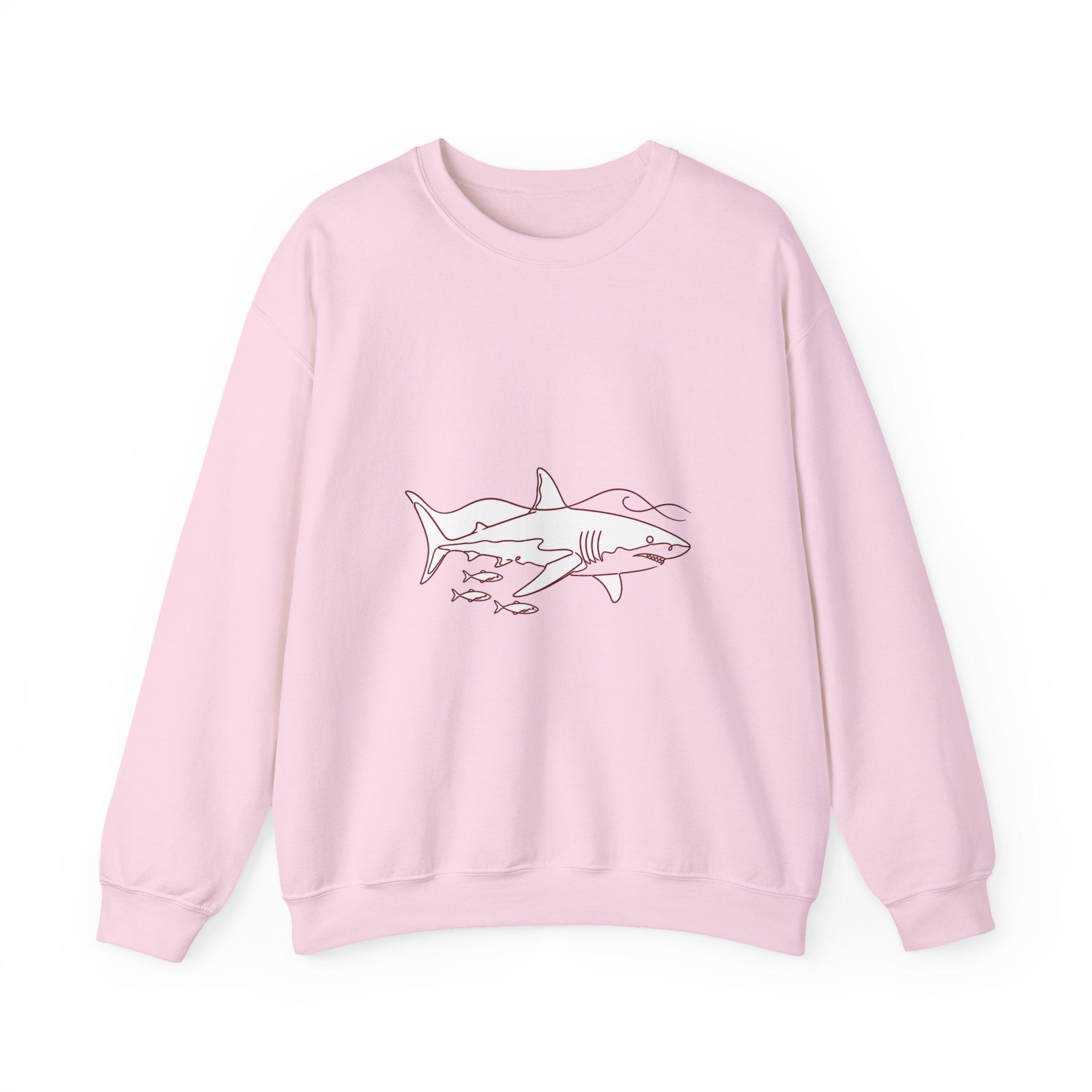 Matching Couple Sweatshirt - Shark & Dolphin Matching Couple Comfort Colors Crew Minimalist Art His Hers Christmas Gift - Design A