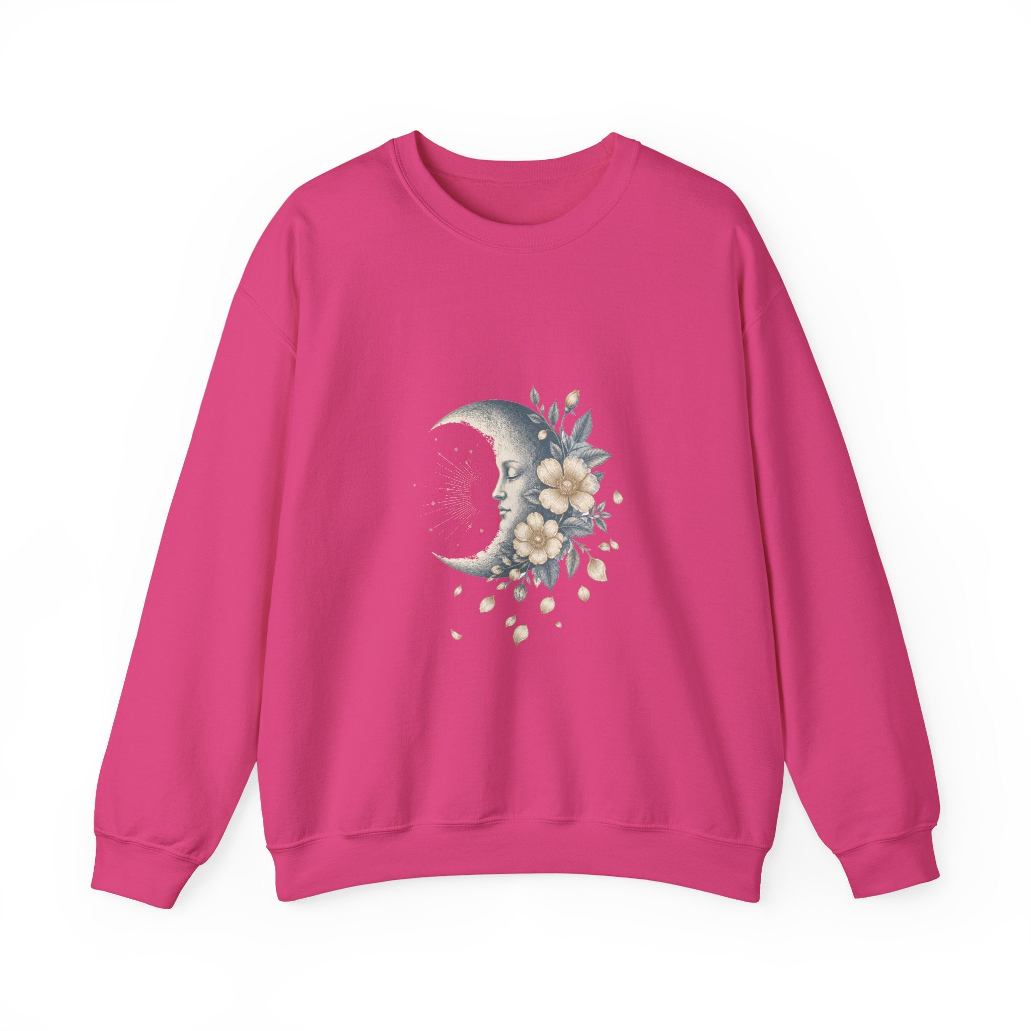 Matching Couple Sweatshirt - Waxing & Waning Moon Matching Couple Comfort Colors Crew Vintage Art His Hers Honeymoon Gift - Design B