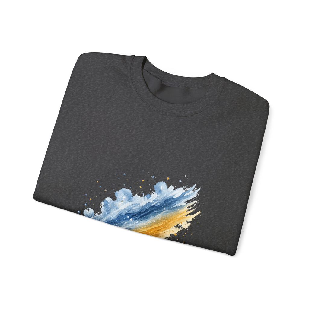 Matching Couple Sweatshirt - Comet & Asteroid Matching Couple Crewneck Sweatshirt Watercolor Art His Hers Engagement Gift - Design A