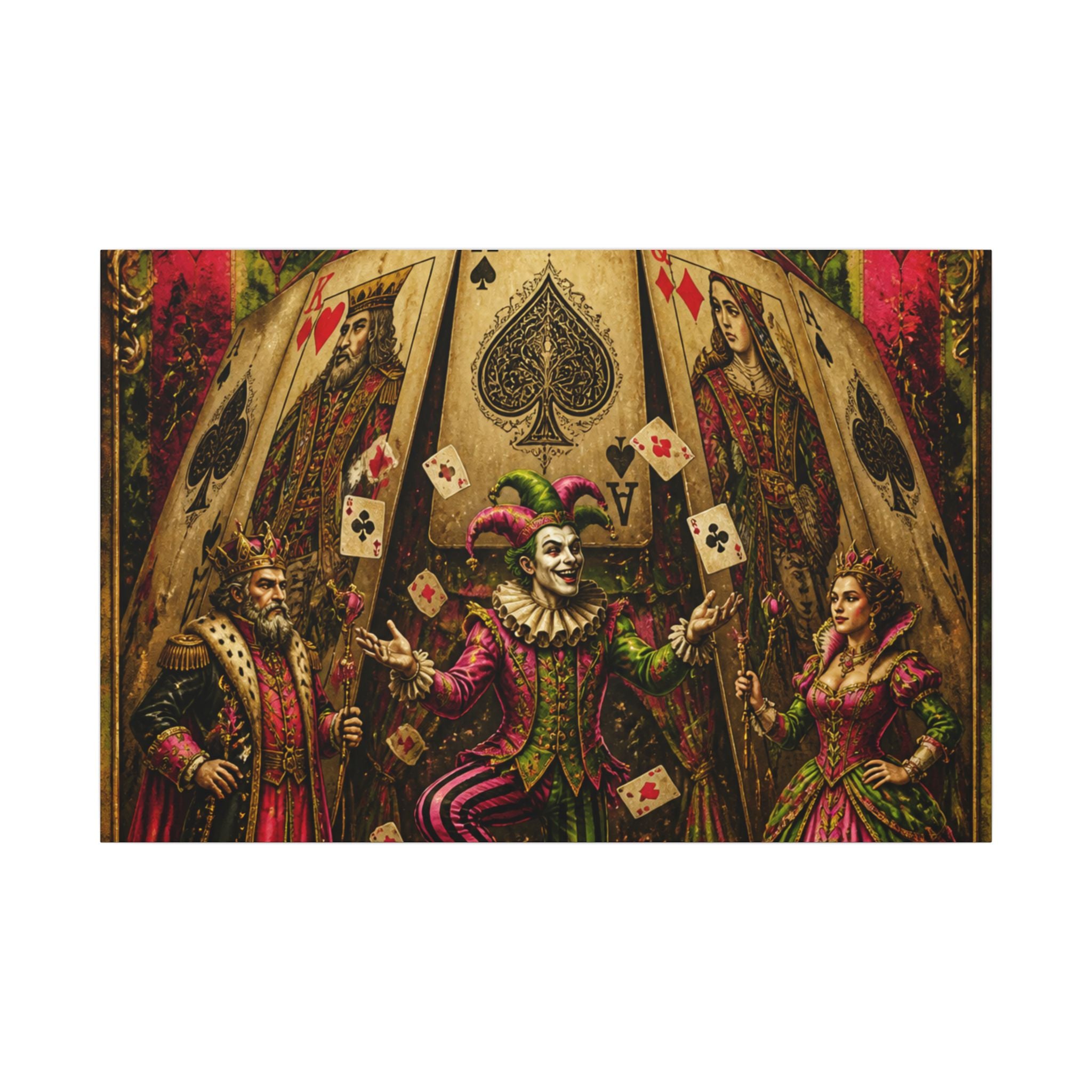 Playing Cards Tent Wall Art Canvas 16×20 Baroque Home Office Decor Maximalist Print