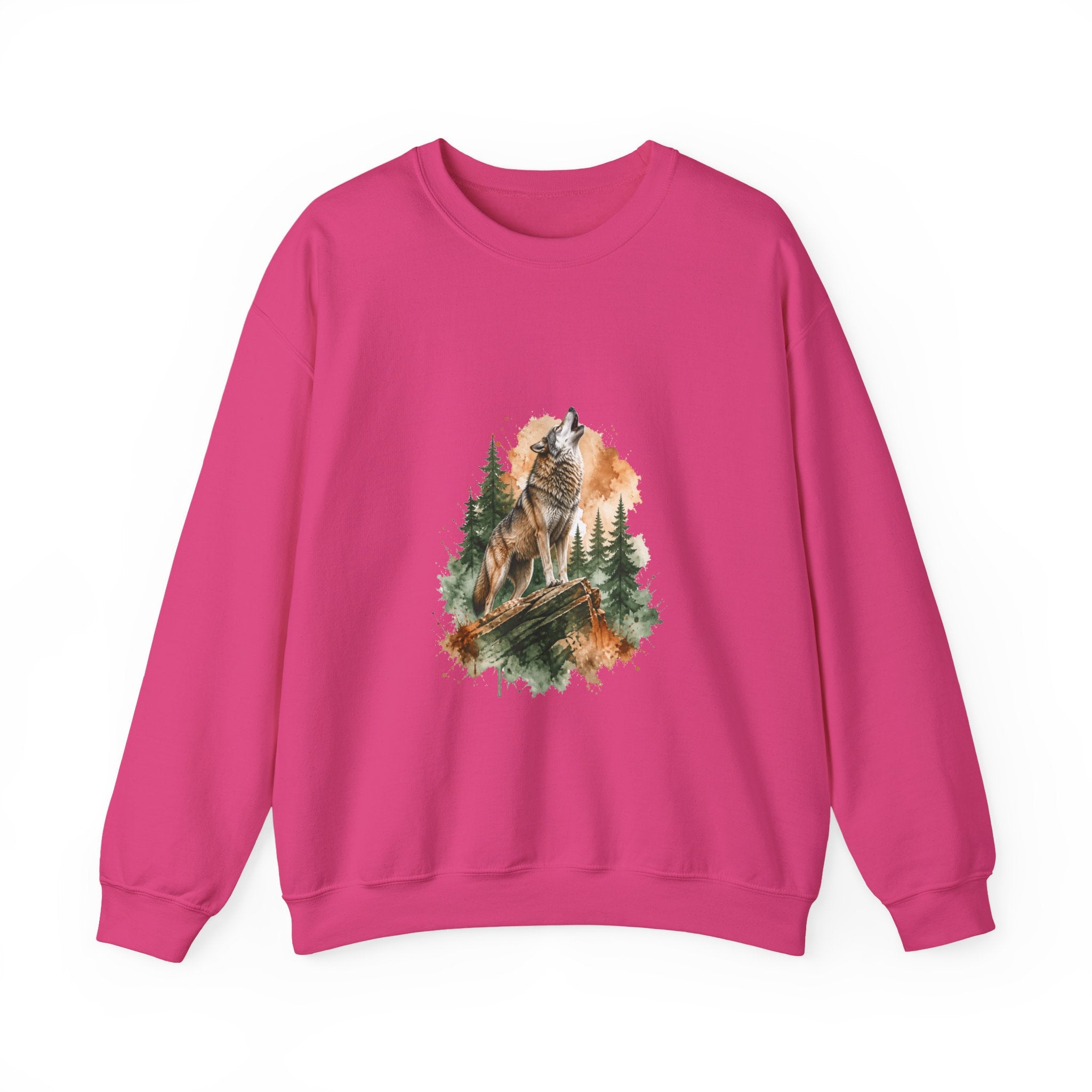 Matching Couple Sweatshirt - Wolf & Dove Matching Couple Crewneck Sweatshirt Watercolor Art His Hers Engagement Gift - Design A