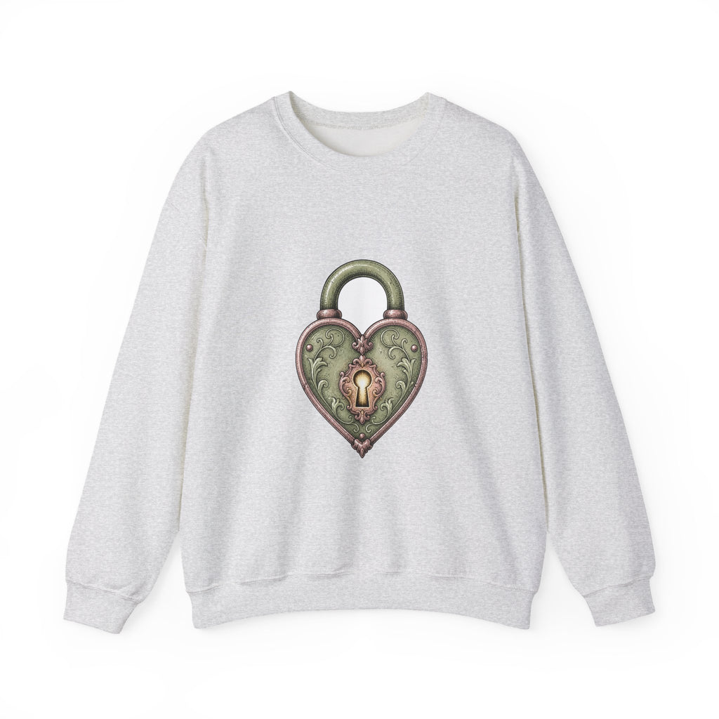 Matching Couple Sweatshirt - Key & Lock Matching Couple Crewneck Sweatshirt Hand-Drawn Art His Hers Best Friend Gift - Design B